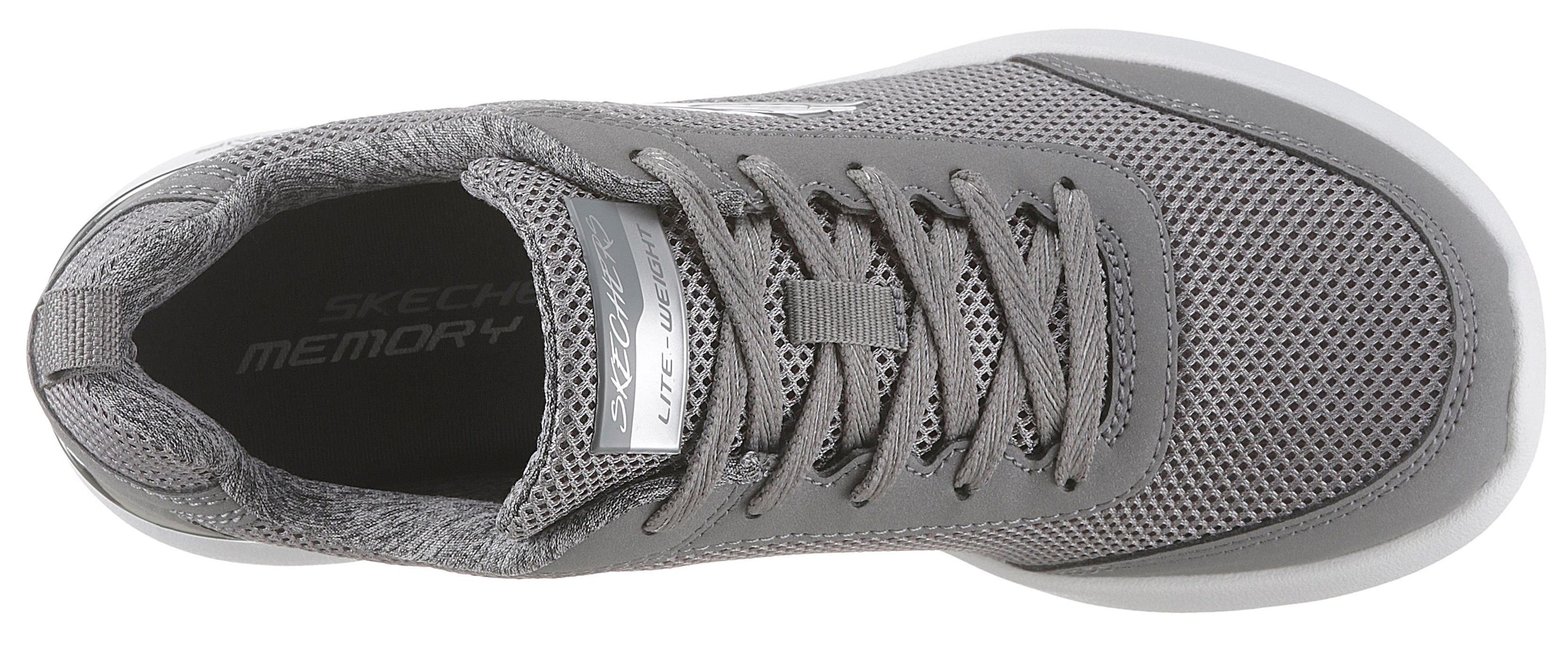 Skechers Sneaker »Skech-Air Dynamight - Fast Brake«, Metallic-Element an der Ferse, Freizeitschuh, Halbschuh, Schnürschuh