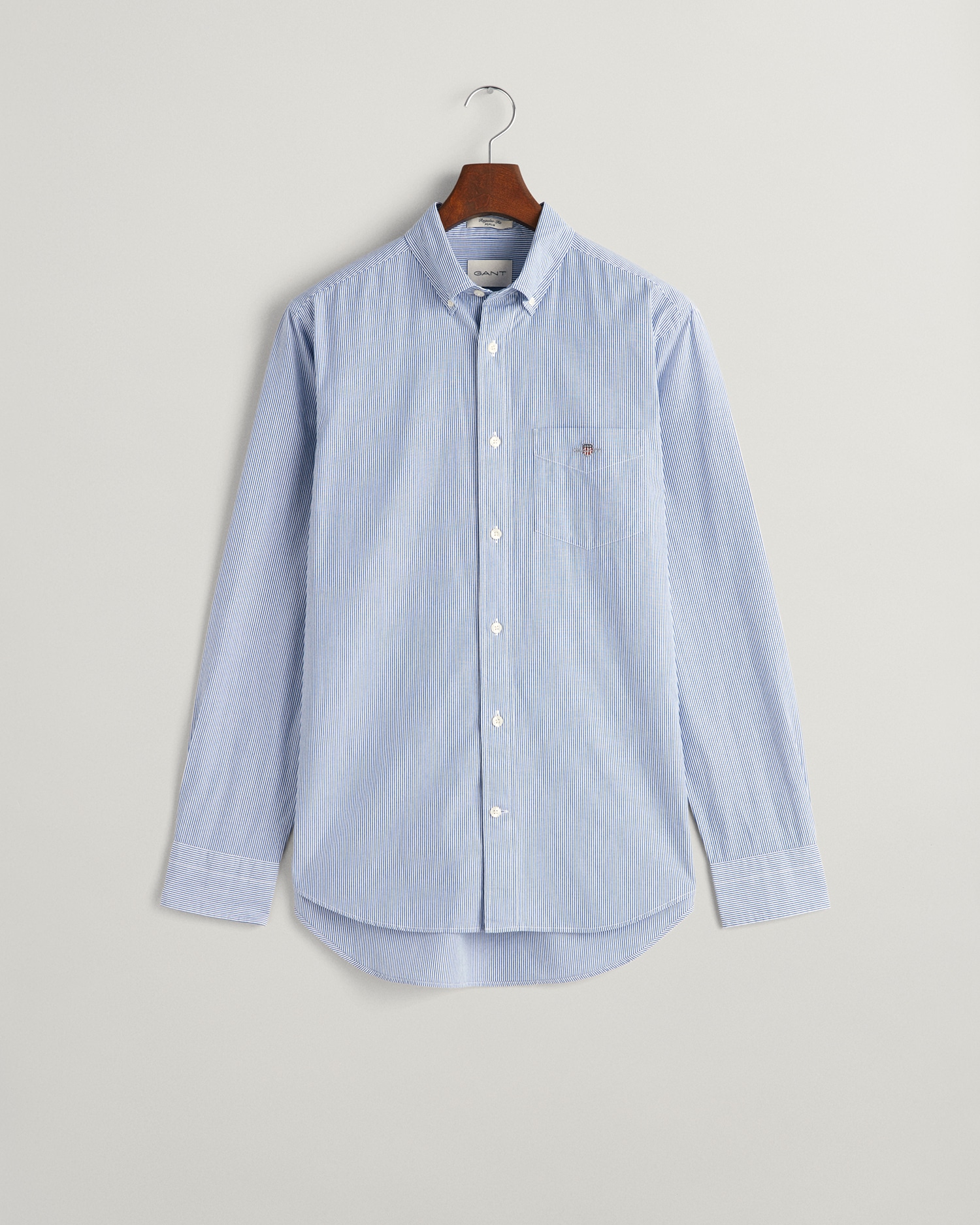Gant Langarmhemd »REG POPLIN BANKER SHIRT«, Banker Stripe Popeline, leichte Baumwolle