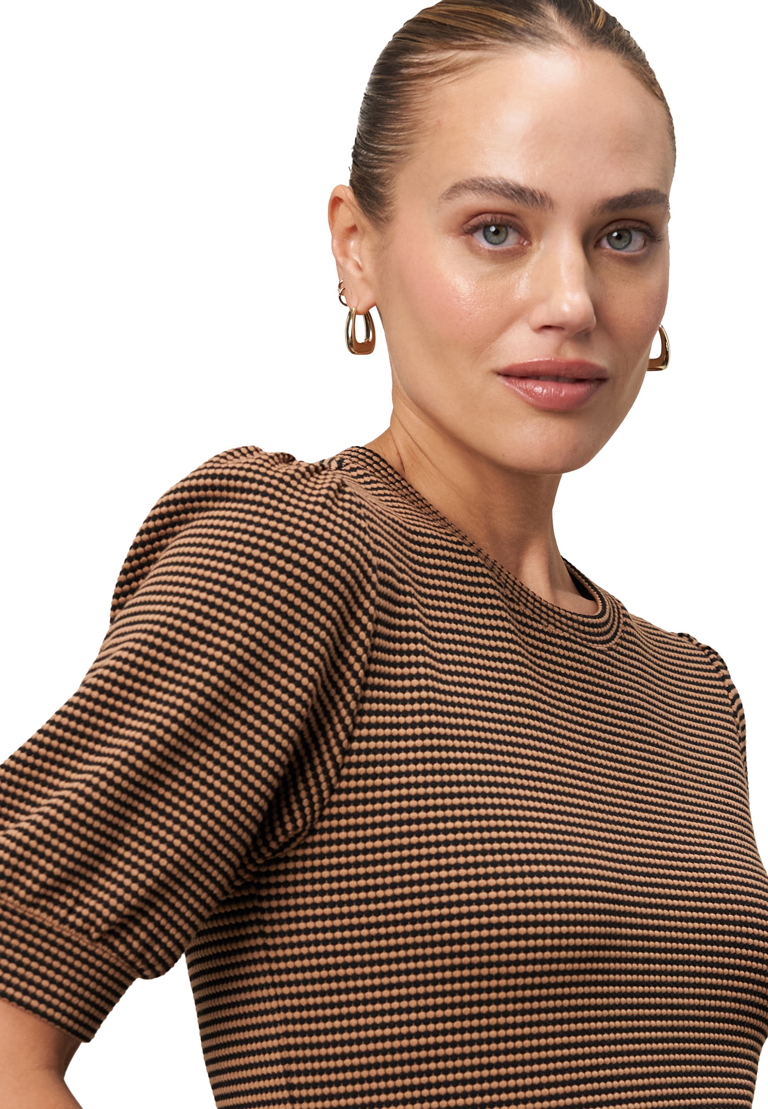 Zero Kurzarmshirt »Strukturshirt kurzen Puffärmeln«