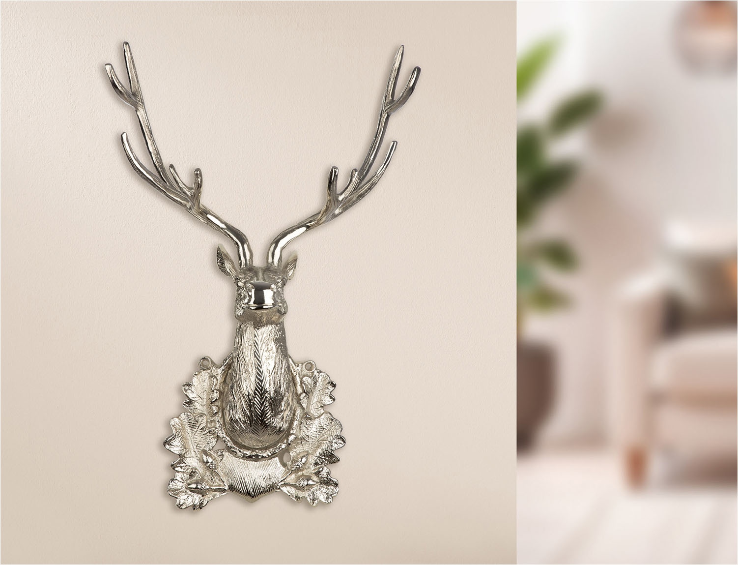 GILDE Wanddekoobjekt »Wandobjekt Hirschkopf Raffa«