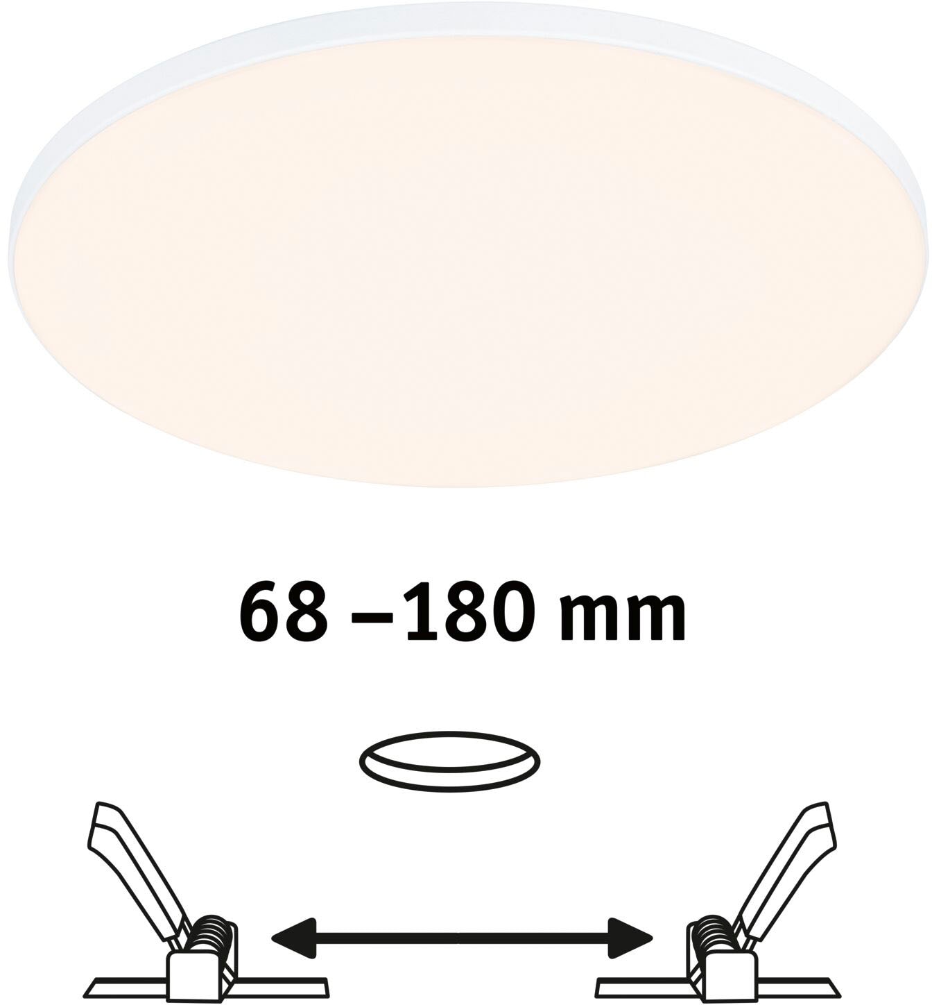 Paulmann LED Einbauleuchte »Veluna«, Schutzart IP44 spritzwassergeschützt,  dimmbar, Ø 20,0 cm