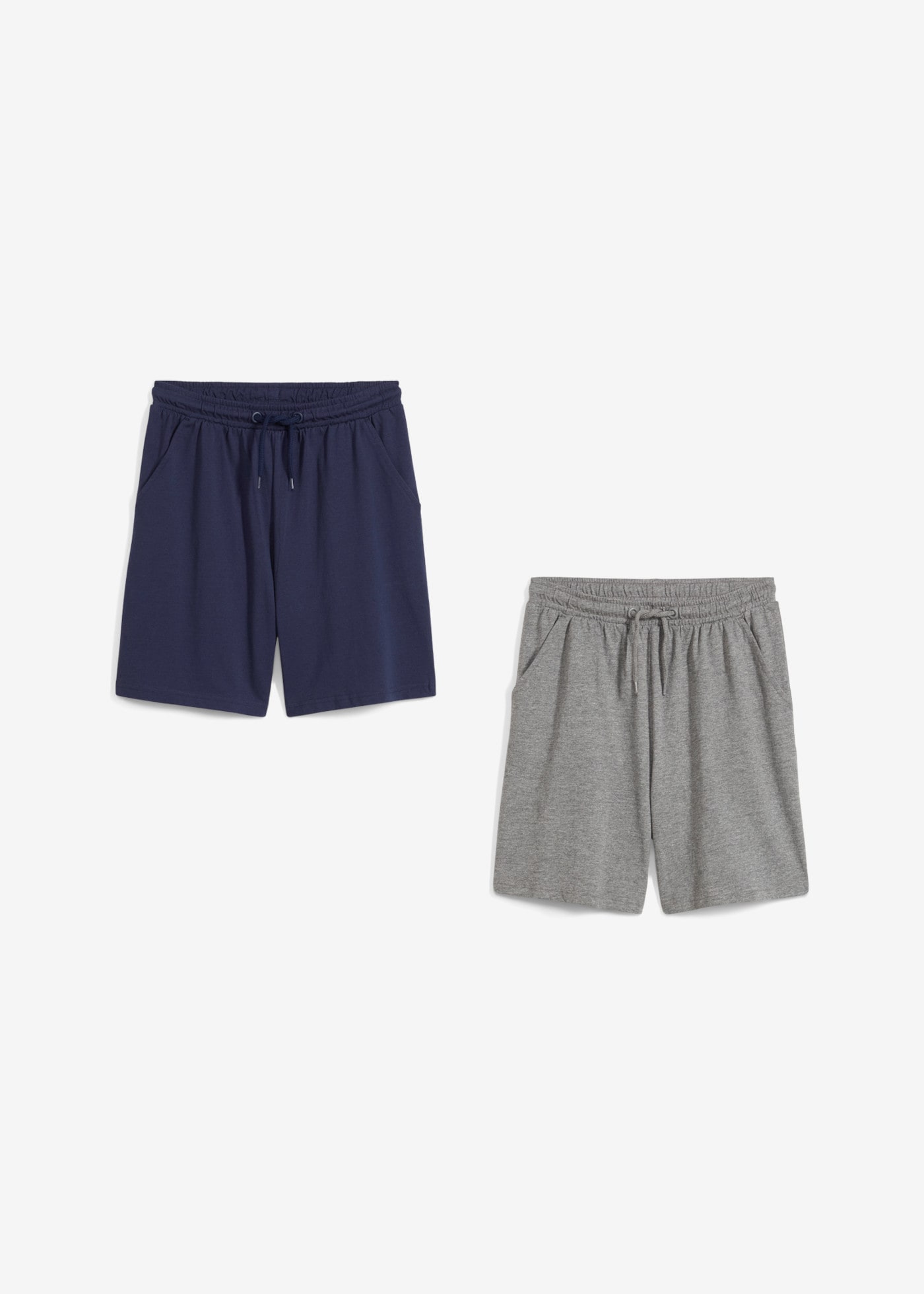bonprix Shorts  mit Kordelzug, pflegeleichter Jersey, Regular Fit, im 2er Pack