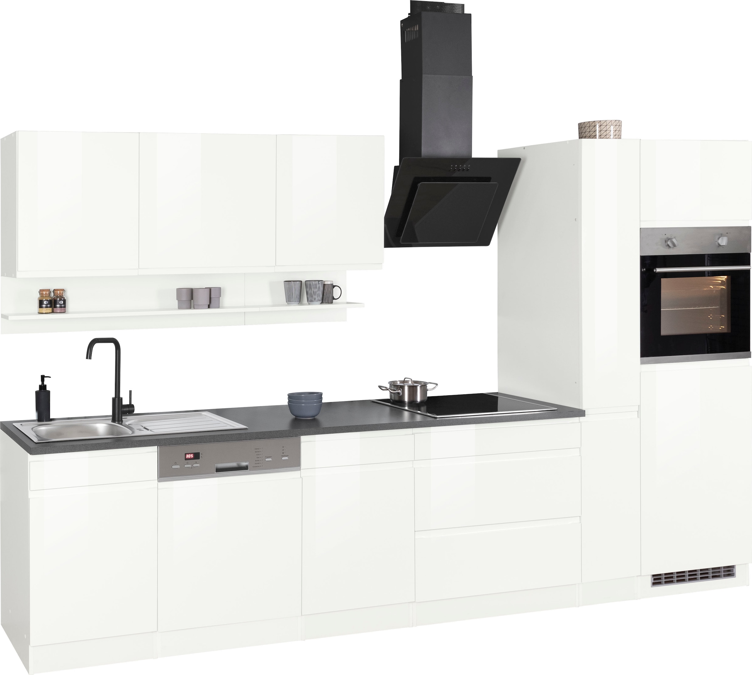 KOCHSTATION Küchenzeile »KS-Virginia«, Breite 330 cm, ohne E-Geräte