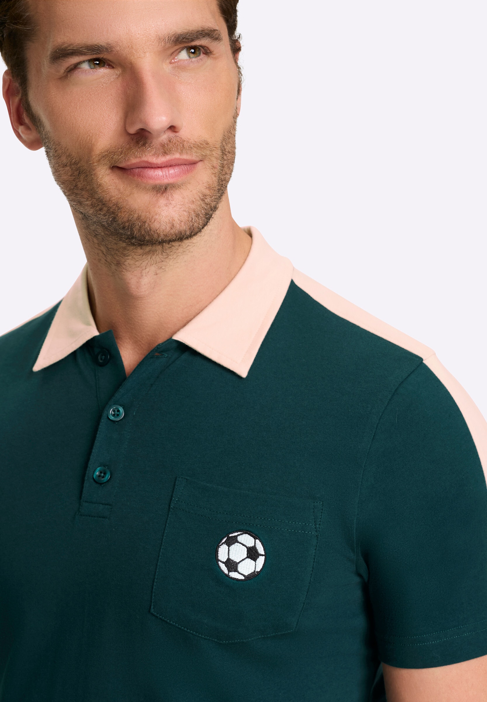 Witt T-Shirt »Kurzarm-Poloshirt Kurzarmshirt mit Fußball-Stickerei«