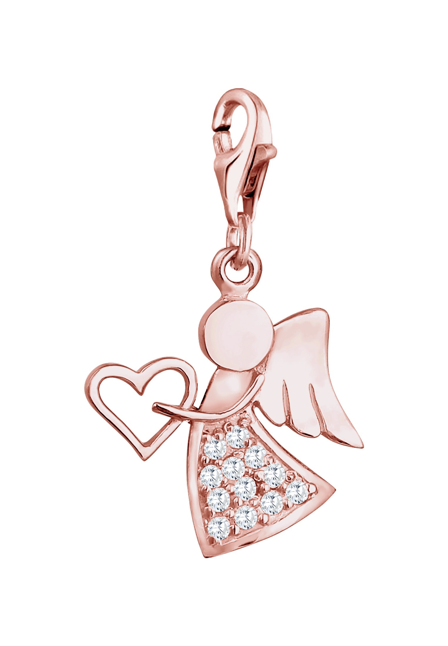 Nenalina Charm-Einhänger »Charm Anhänger Engel Glücksbringer Zirkonia 925 Silber«