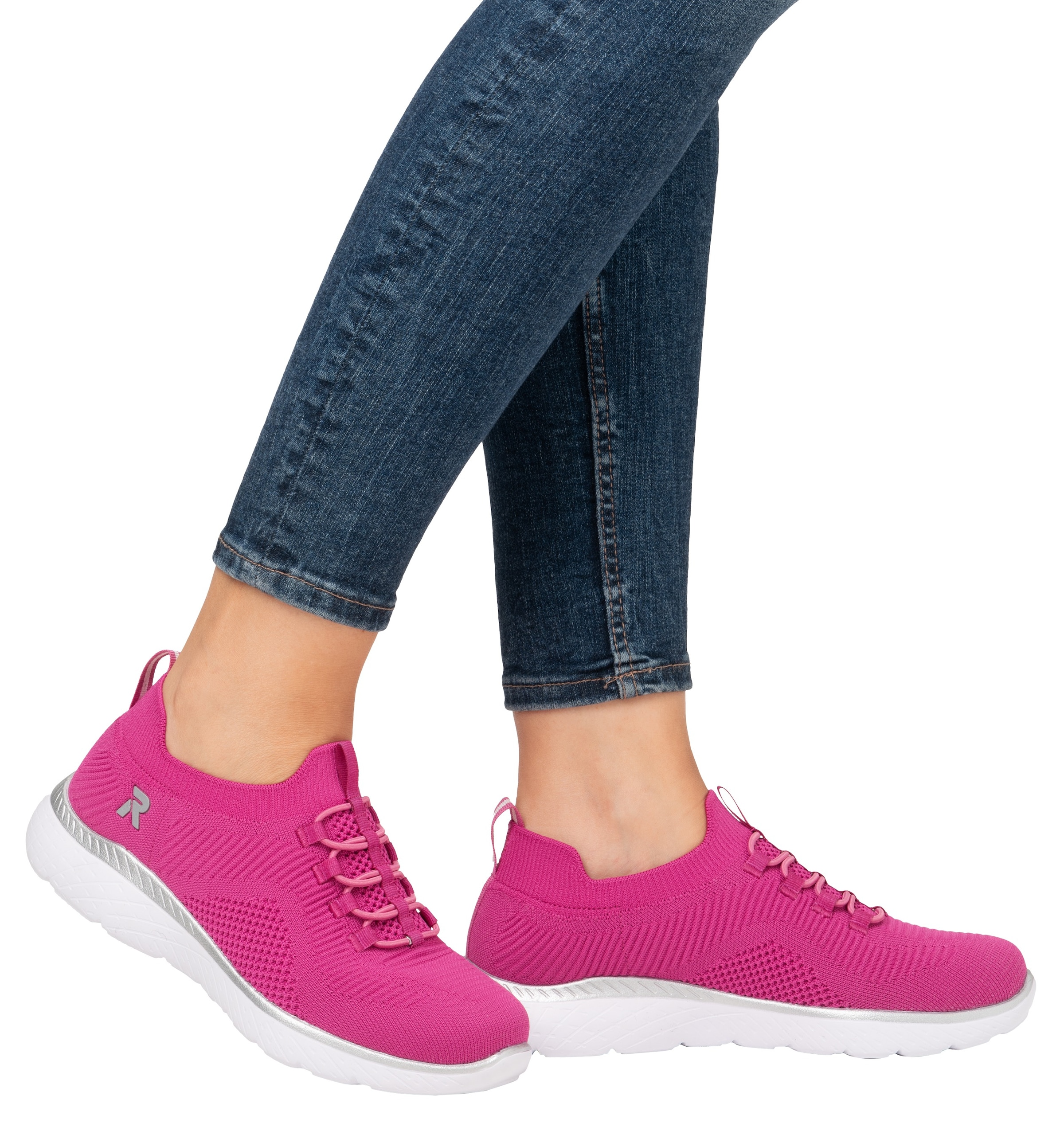 RIEKER Sport Slip-On Sneaker, Slipper, Freizeitschuh, Schlupfschuh mit Elastik-Einstieg