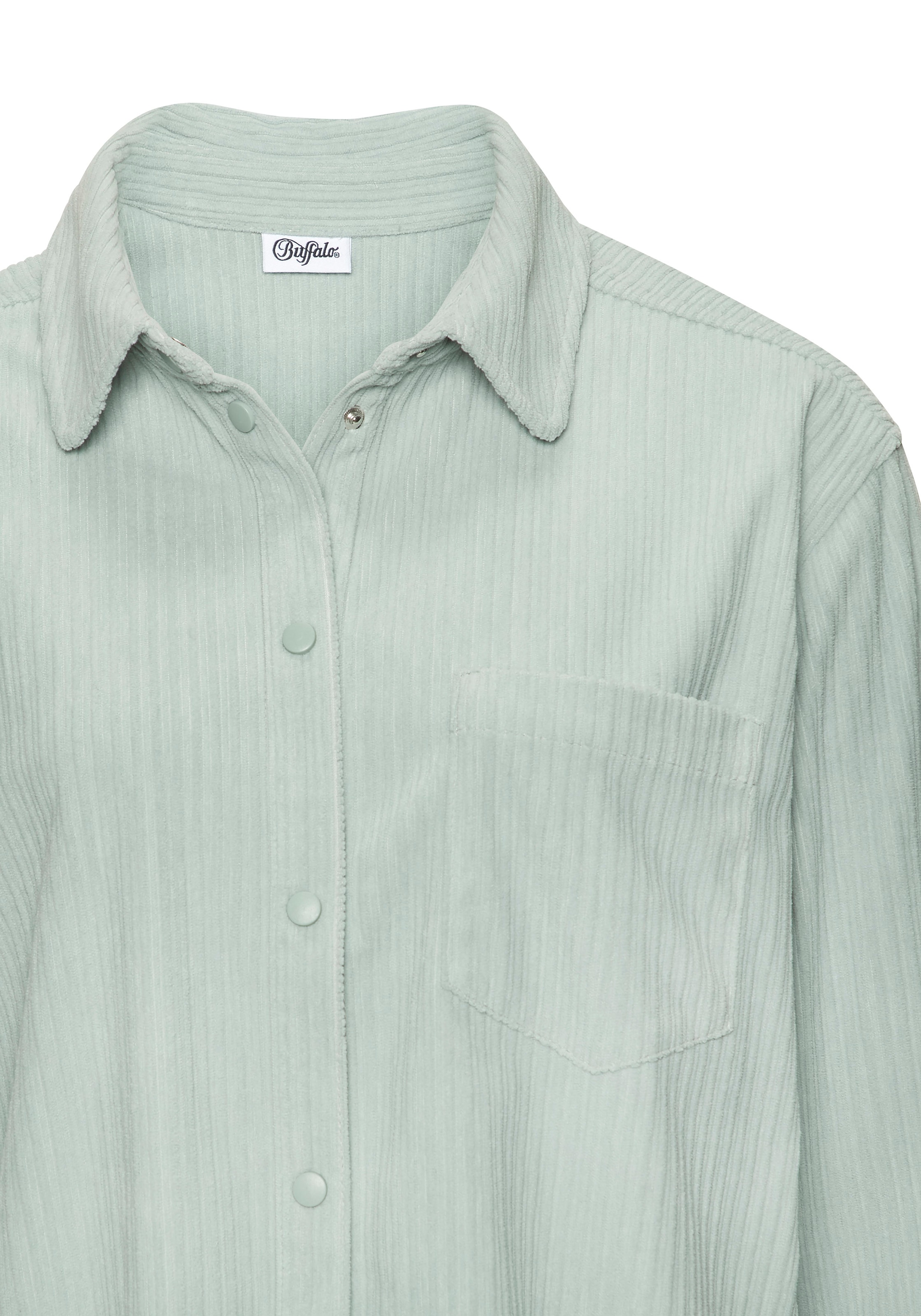 Buffalo Hemdbluse aus weicher Cordqualität mit modischem Blusenkragen
