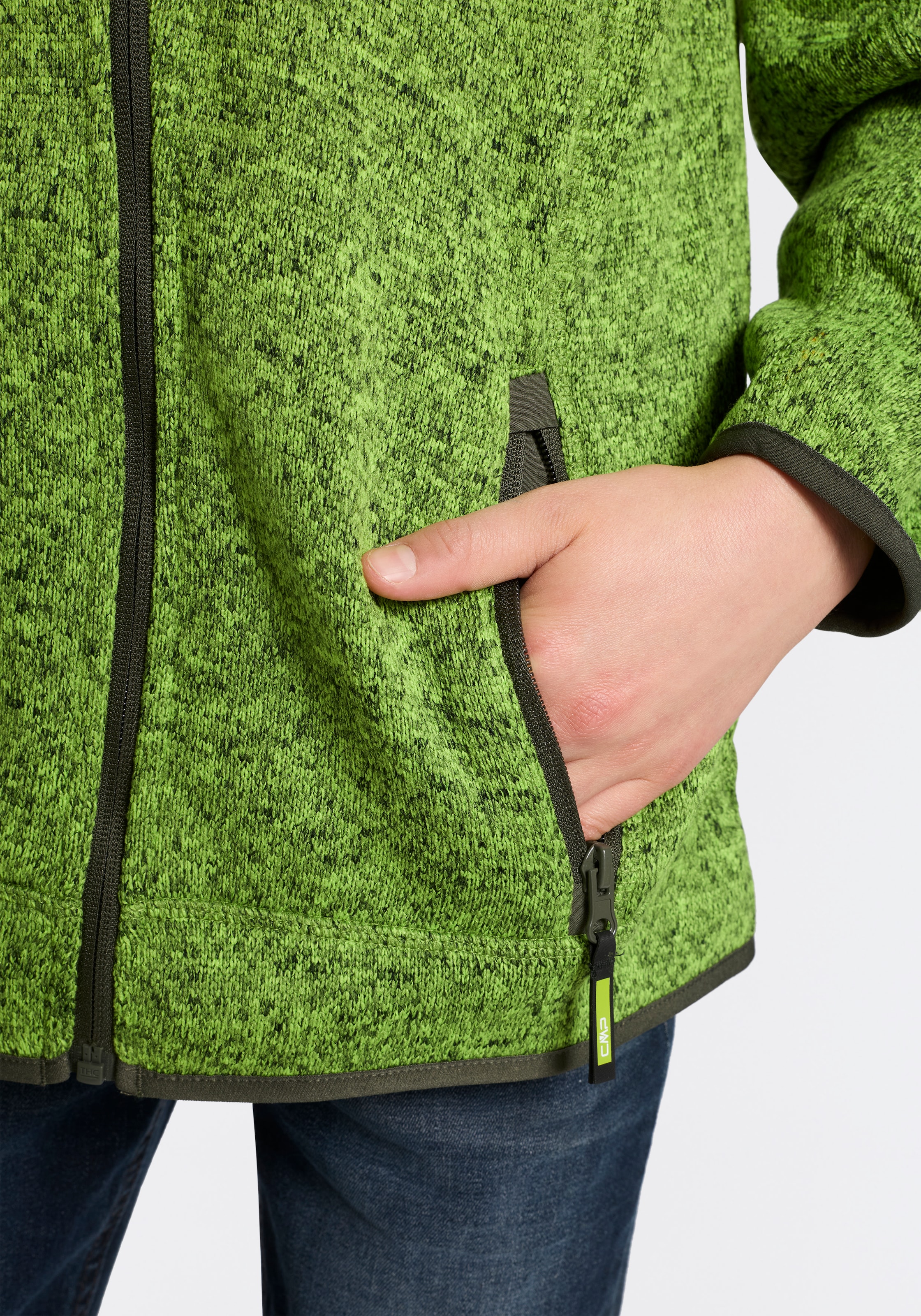 CMP Strickfleecejacke »KID JACKET FIX HOOD« mit Kapuze Übergangsjacke für Kinder und Jugendliche