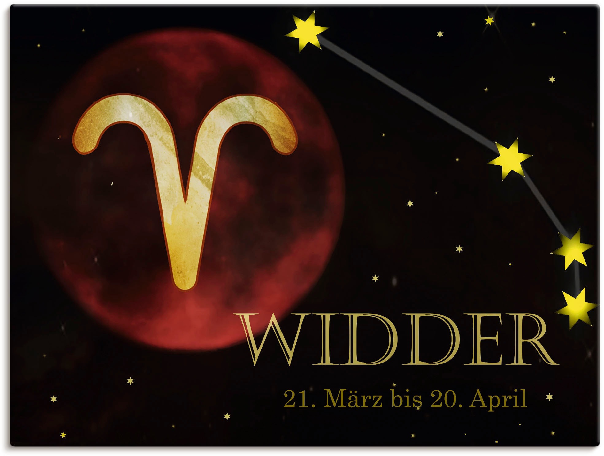 Artland Wandbild »Sternzeichen - Widder«, Bilder von Sternzeichen, (1 St.), als Alubild, Leinwandbild, Wandaufkleber oder Poster in versch. Größen