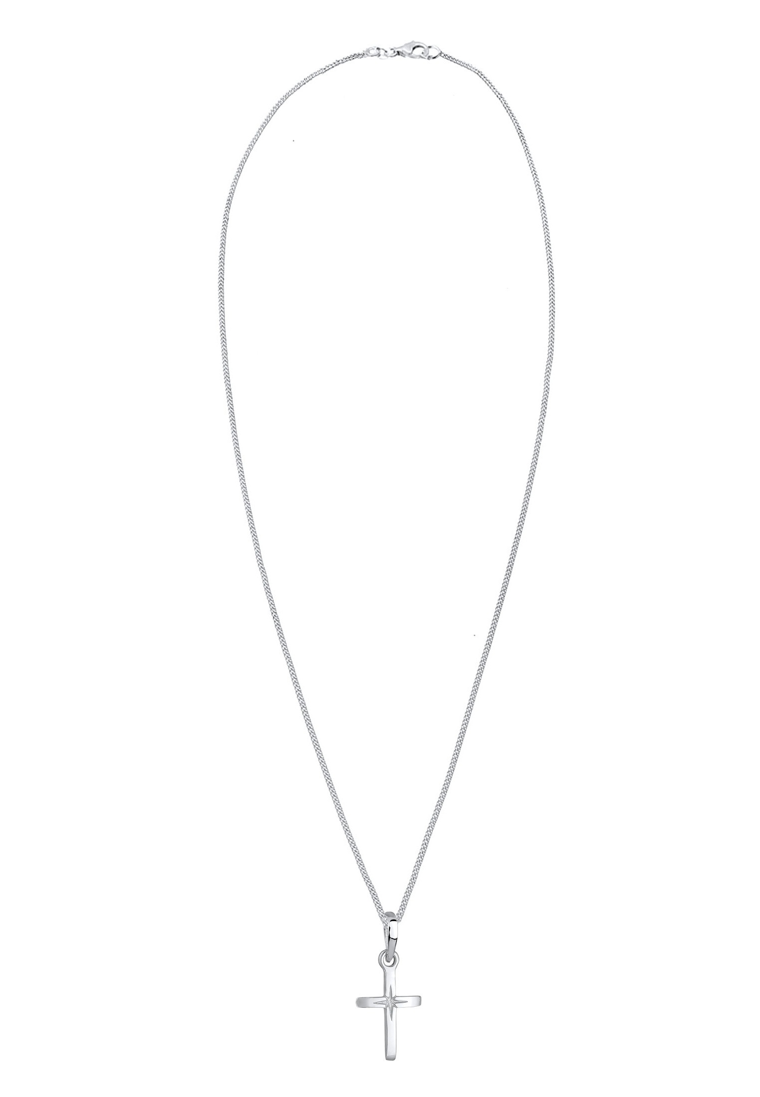 Elli Kette mit Anhänger »Halskette Kreuz Religion Stern Details 925 Silber«