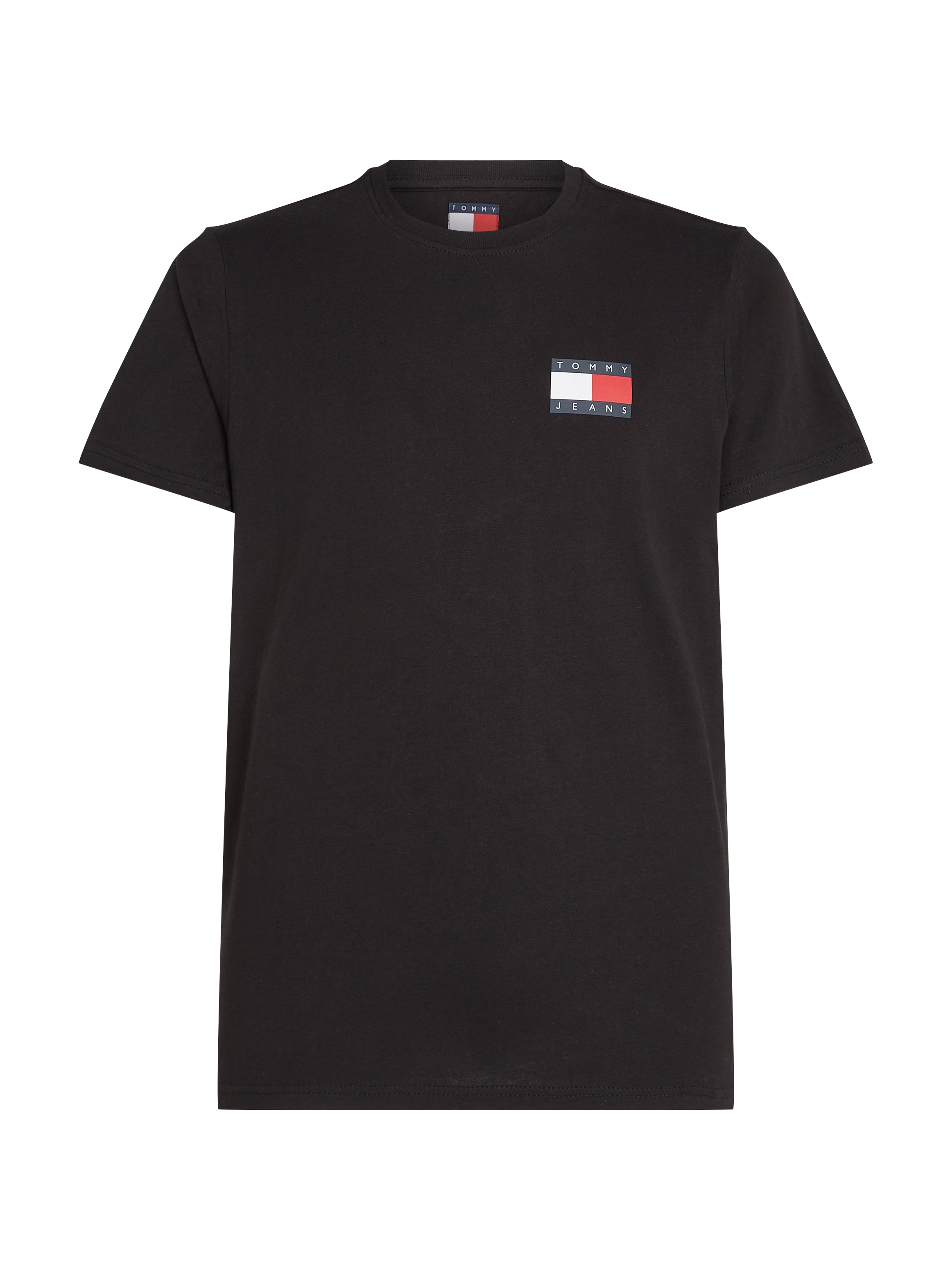 Tommy Jeans T-Shirt »TJM SLIM ESSENTIAL FLAG TEE EXT«, Mit Rundhalsausschnitt