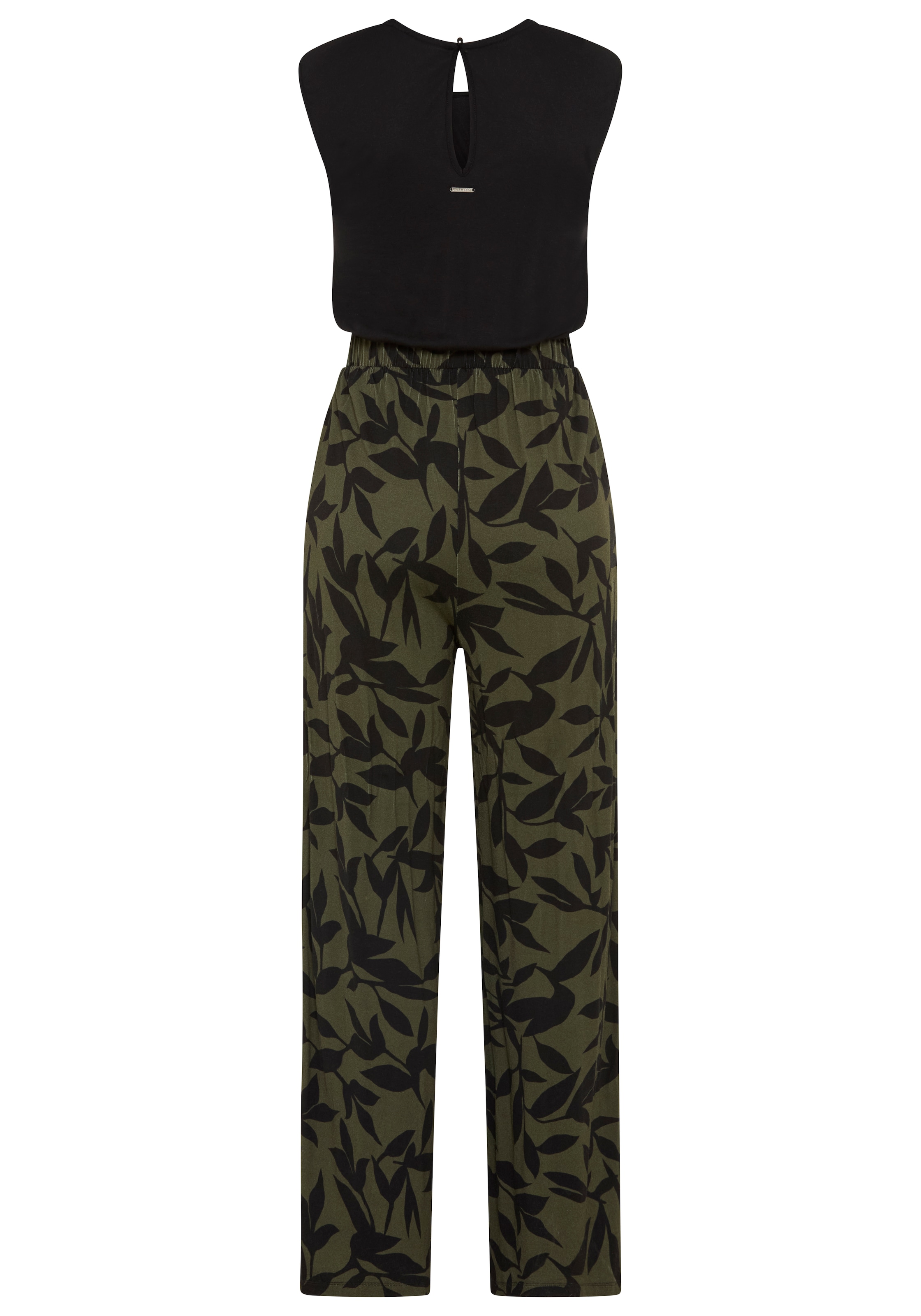 Laura Scott Jumpsuit 2-in-1-Look, einfarbiges Oberteil, geblümte Hose, Viskose-Jersey