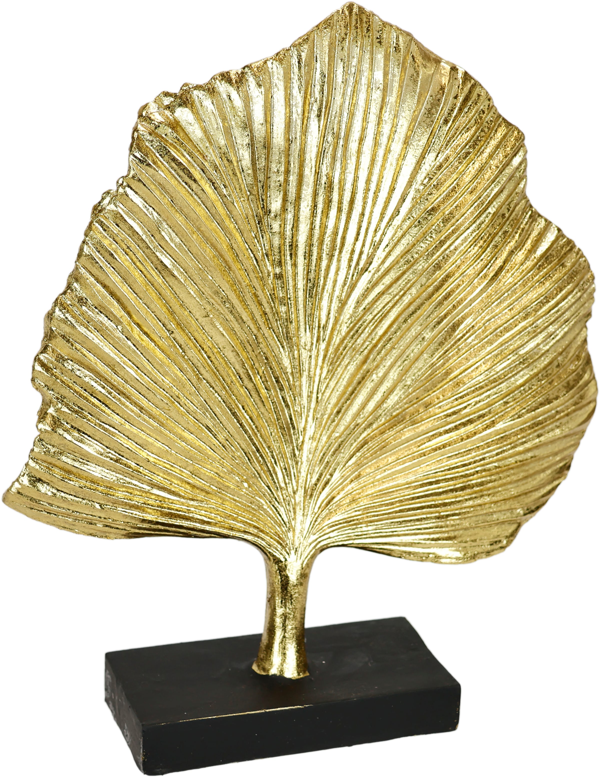 Dekofigur »Ginkgo Blatt Statue«, Ornamente Skulptur Dekoration Figuren Geschenkidee, gold