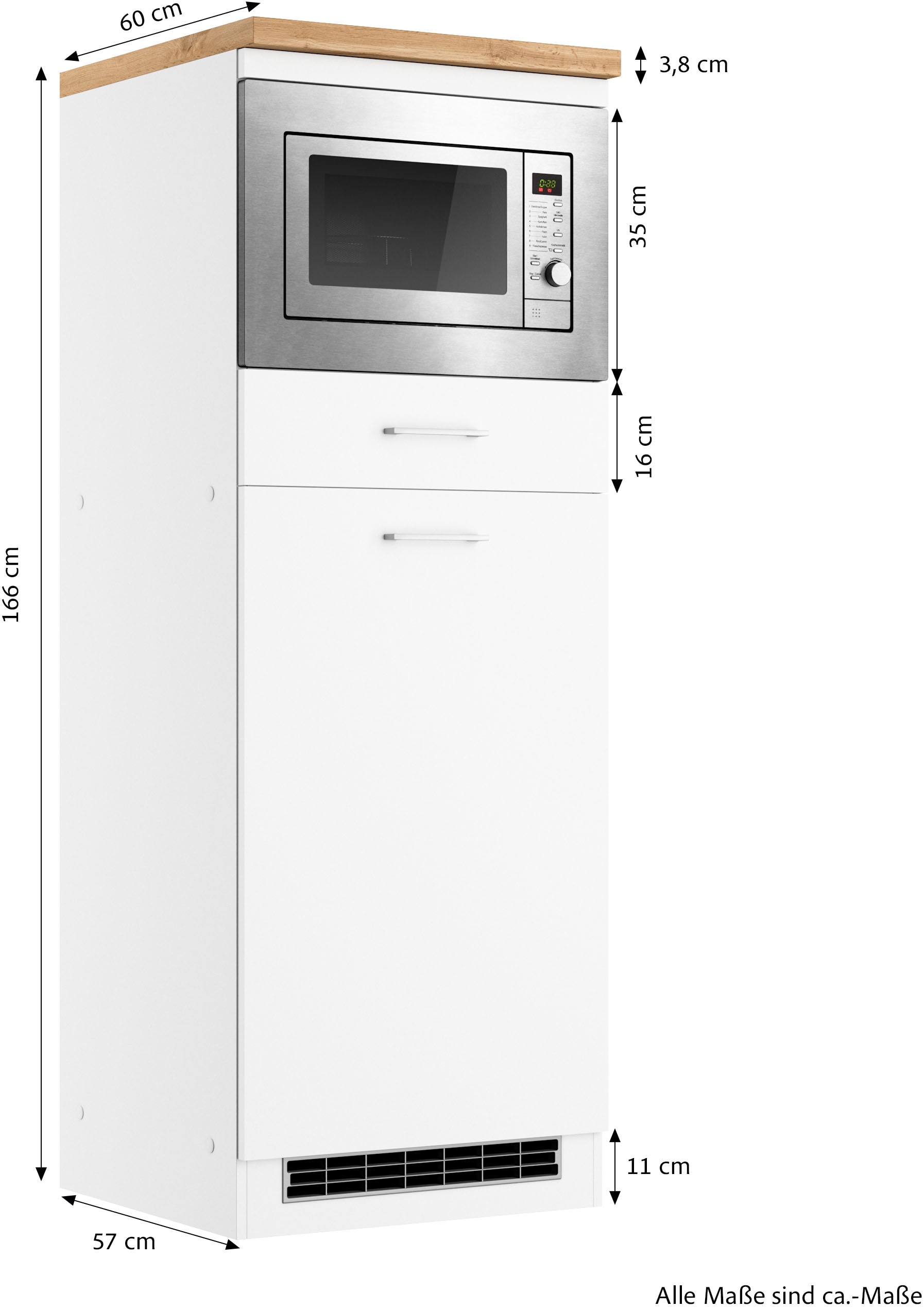KOCHSTATION Backofen/Kühlumbauschrank »KS-Milan«, HELD Möbel, Mikrowellen-Kühlschrankumbau 60 cm, matt oder hochglänzend