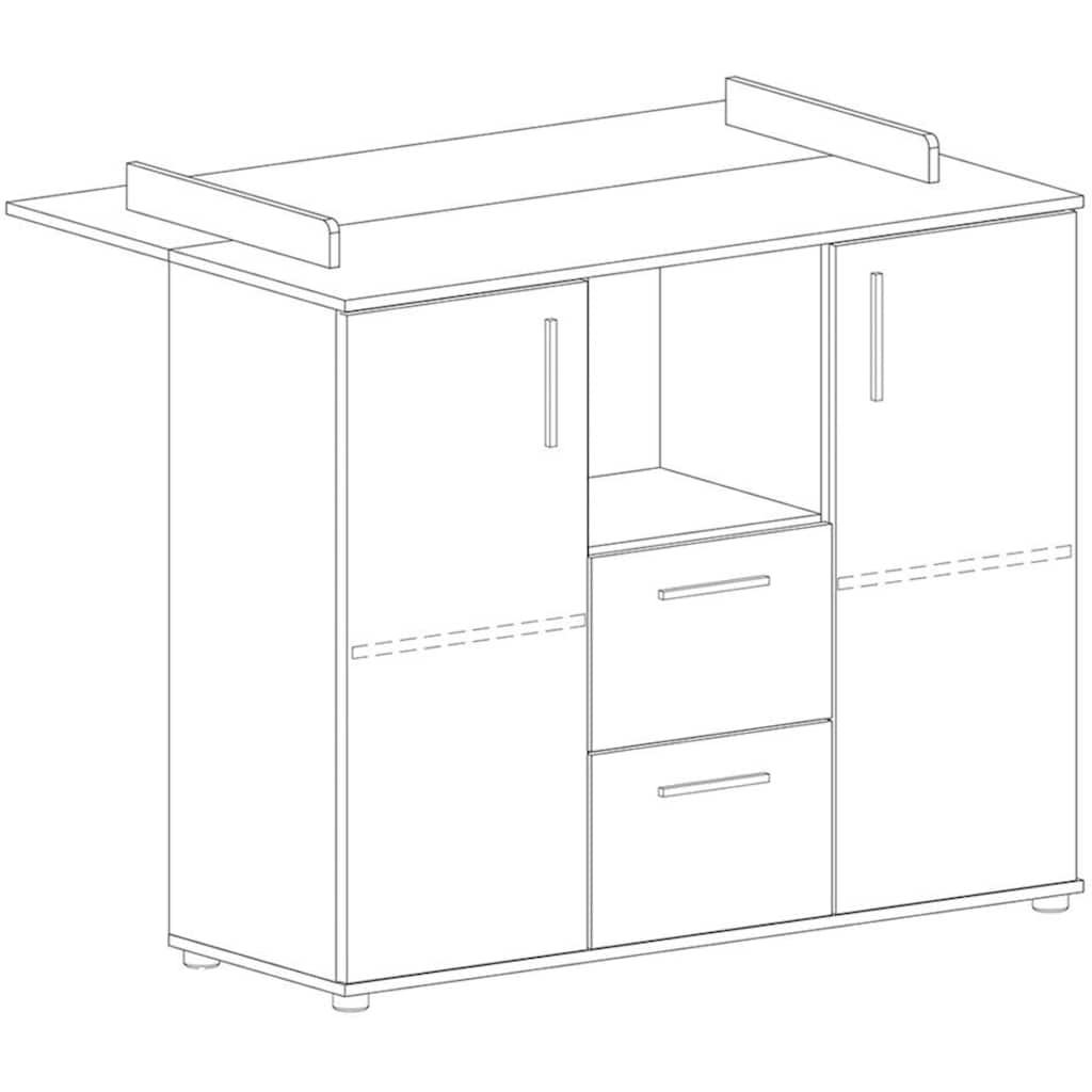 arthur berndt Babymöbel-Set »Bente«, (Spar-Set, 2 St., Kinderbett, Wickelkommode)