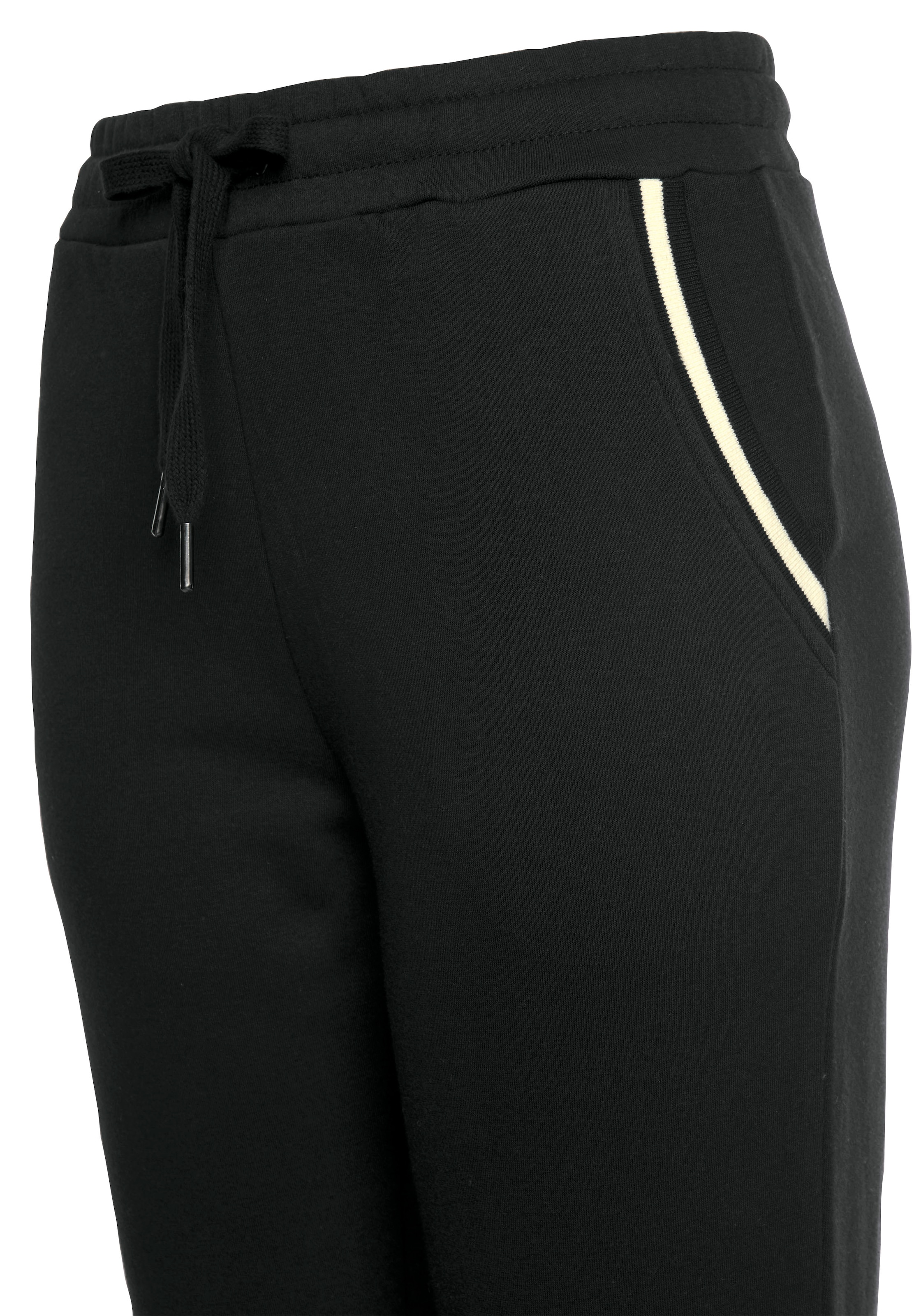 LASCANA Sweathose, mit gestreifem Rippbündchen, Loungeanzug