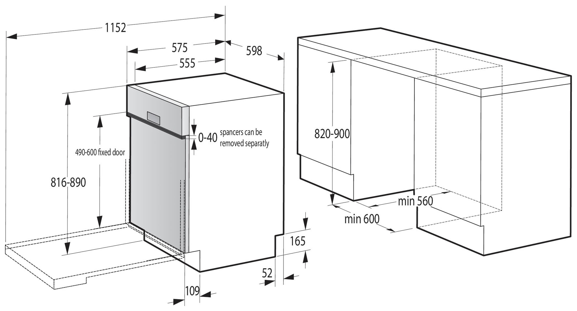 GORENJE teilintegrierbarer Geschirrspüler »GI642D60X«