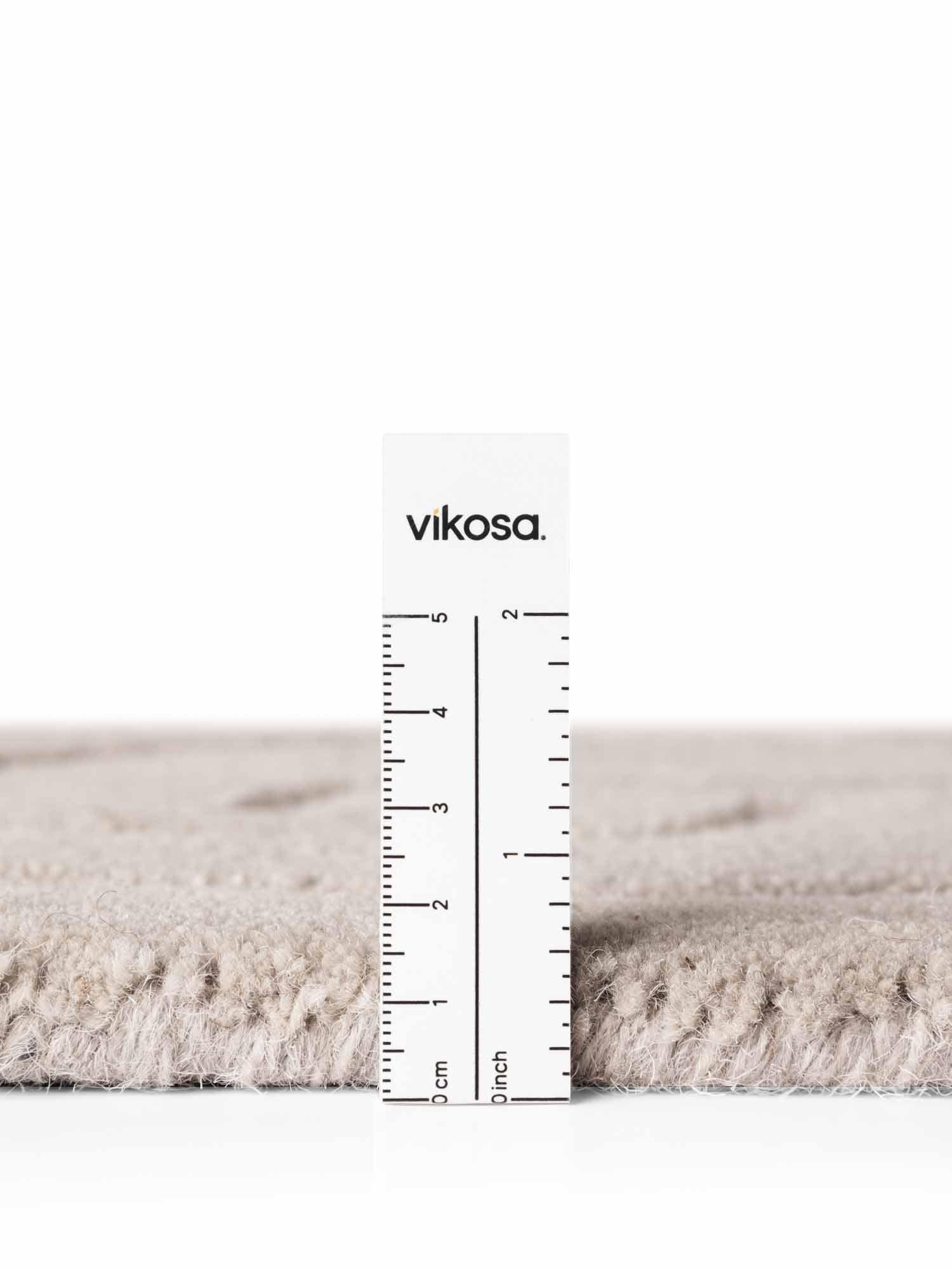 vikosa Wollteppich »Arcura« rechteckig 15 mm Höhe Wolle Handgemacht, Hoch-Tief-Effekt, Geometrisches Linien Wellendesign