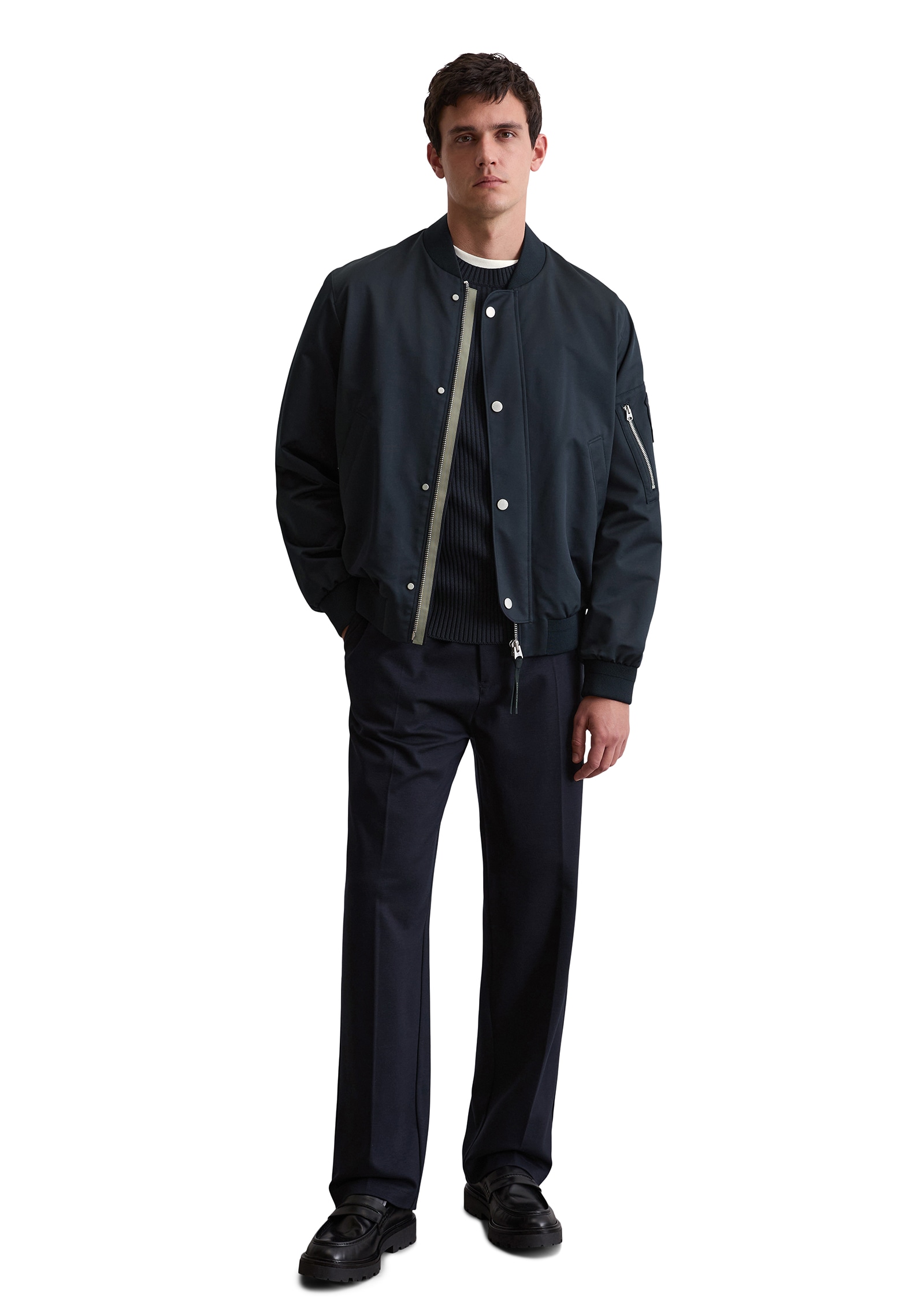 Marc O'Polo Canvasjacke »DFB Travel Collection« aus wasserabweisendem Micro-Canvas, weiche Rippbündchen, regular fit