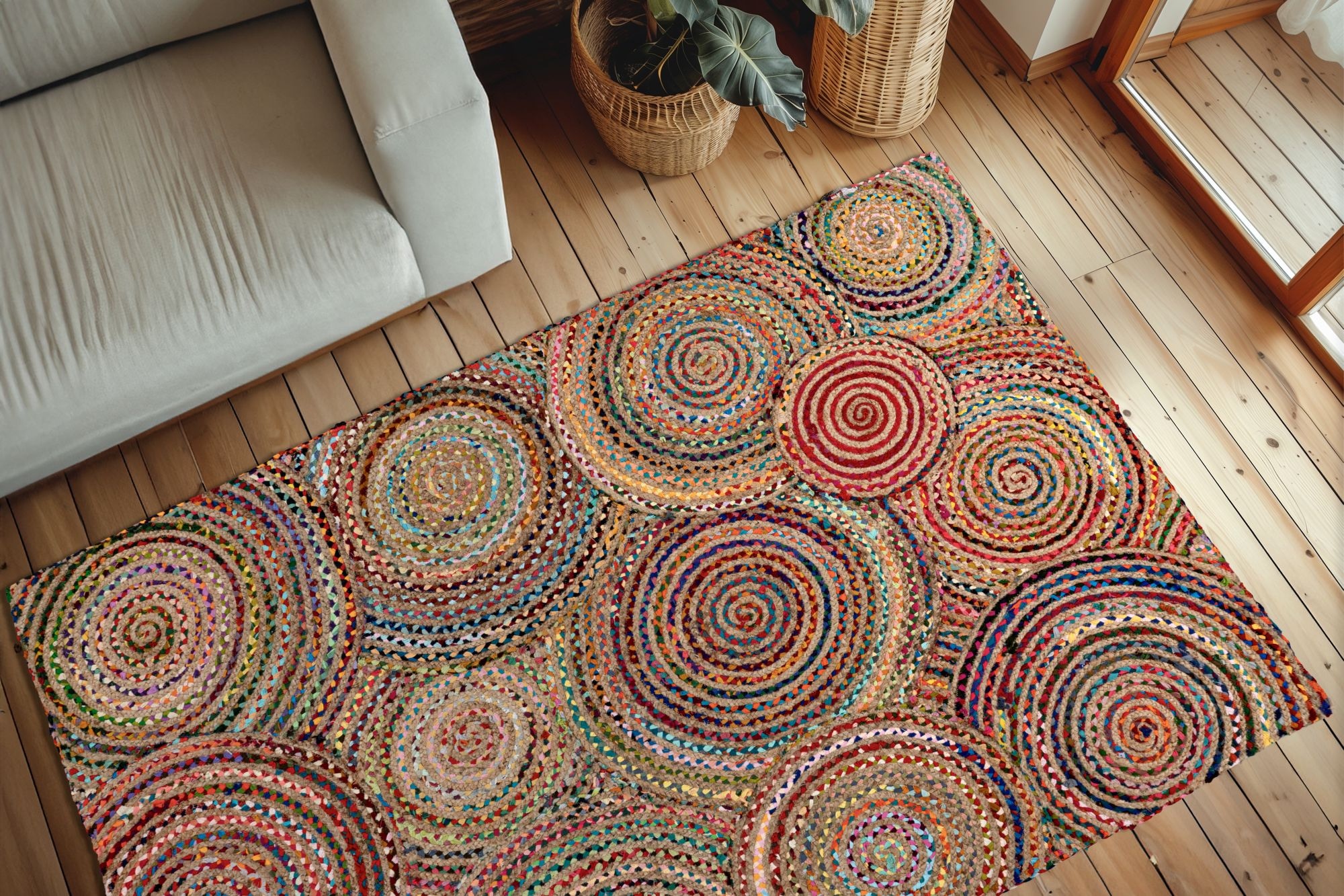 Kayoom Teppich »Tulum 356« rechteckig 8 mm Höhe Kurzflor, Handgeknotet, Vegan, Fußbodenheizungsgeeignet, Wohnzimmer
