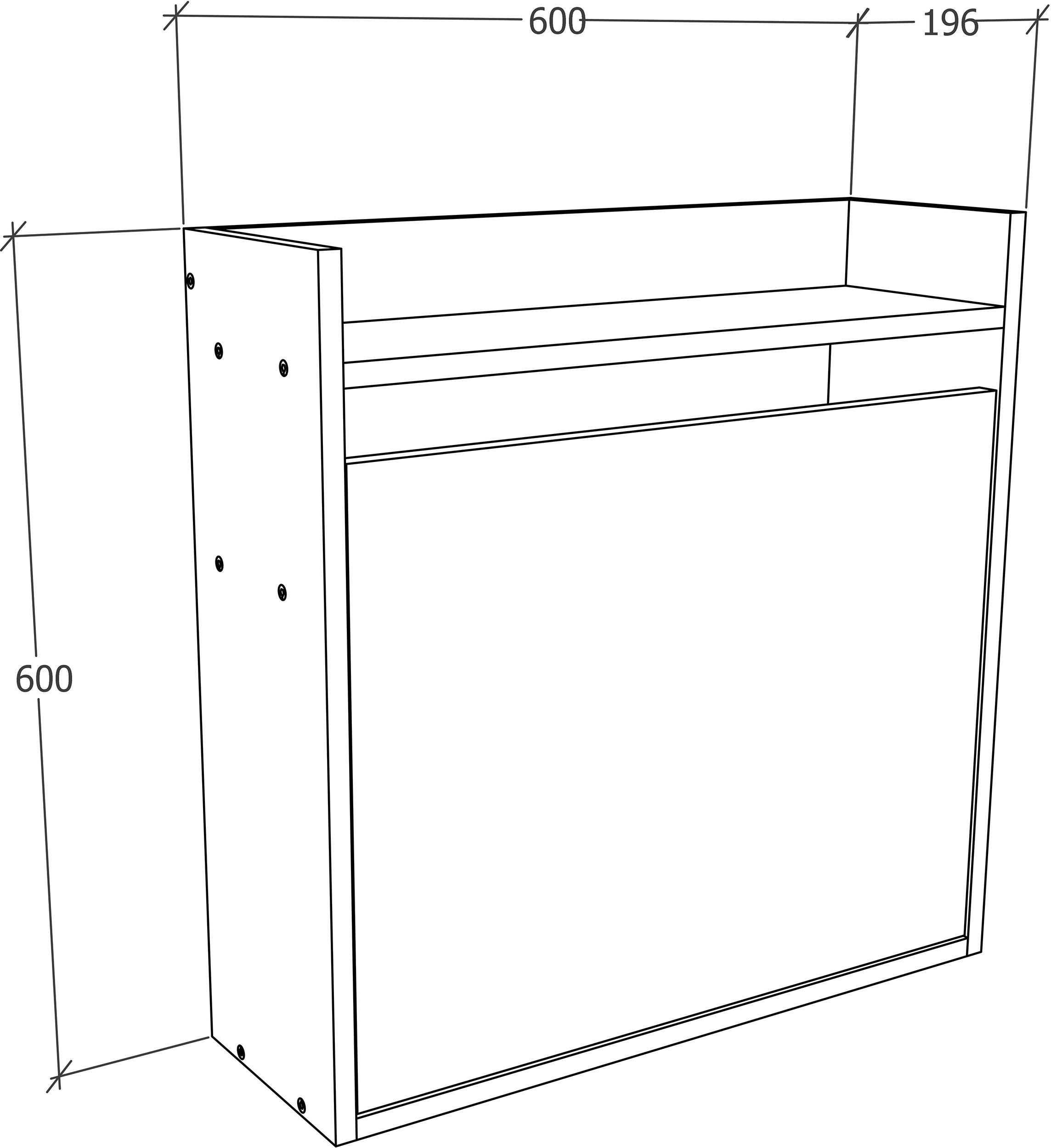 VCM Schreibtisch »VCM Holz Hänge Klapp Schreibtisch Wandschreibtisch Computertisch Ablage Dralis«, (Dralis)