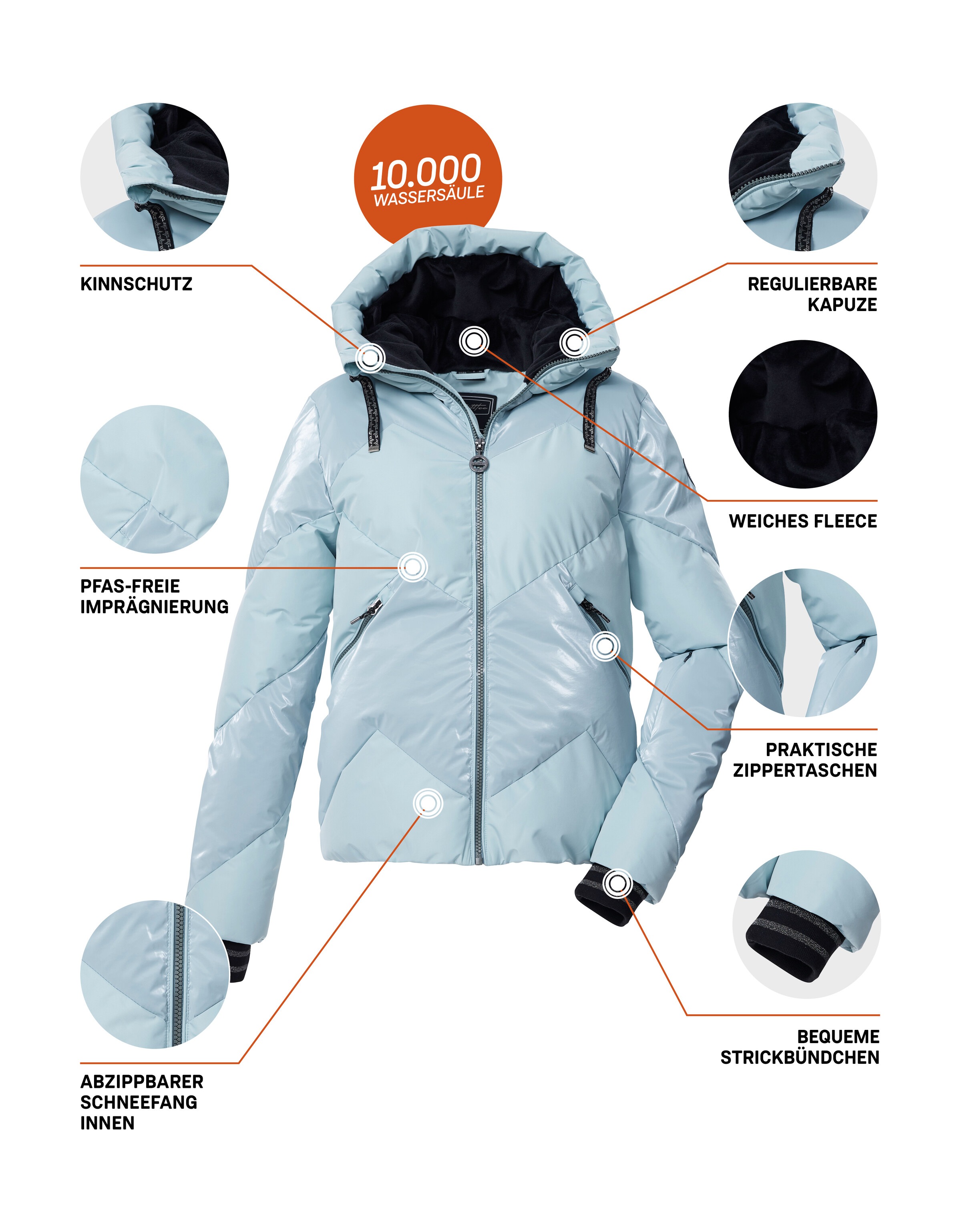 Killtec Skijacke »KSW 113 WMN SKI QLTD JCKT« Winddichte, wasserabweisende Skijacke mit 10.000 mm Wassersäule