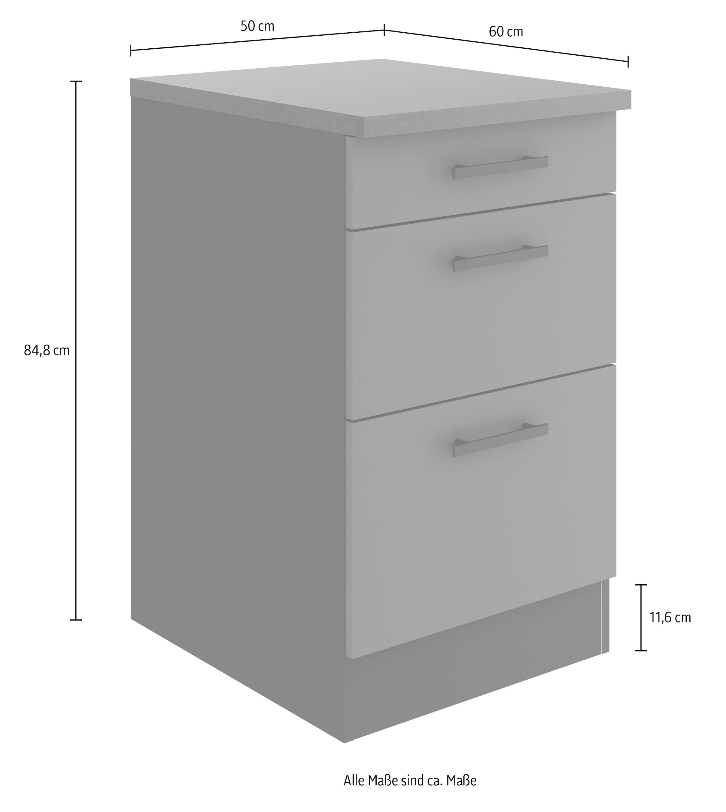 OPTIFIT Unterschrank »Palma«, Breite 50 cm, mit 3 Schubkästen