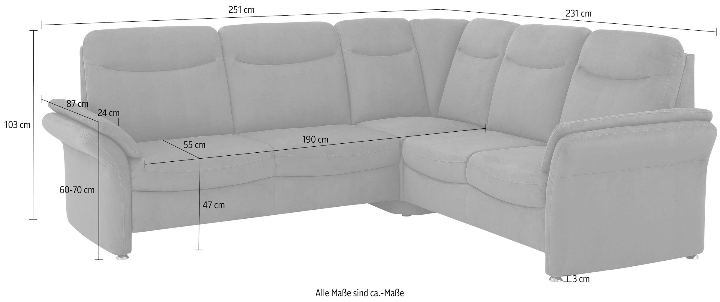 Home affaire Ecksofa »Tahoma L-Form« mit Armlehnfunktion, wahlweise Bettfunktion, Schublade, Relaxfunktion