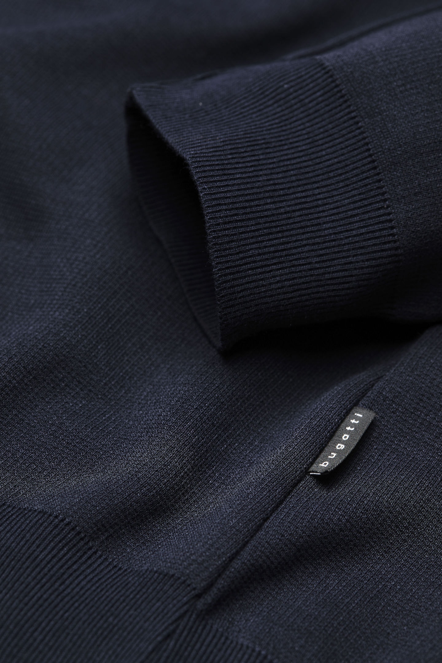 bugatti Langarm-Poloshirt, mit Stehkragen