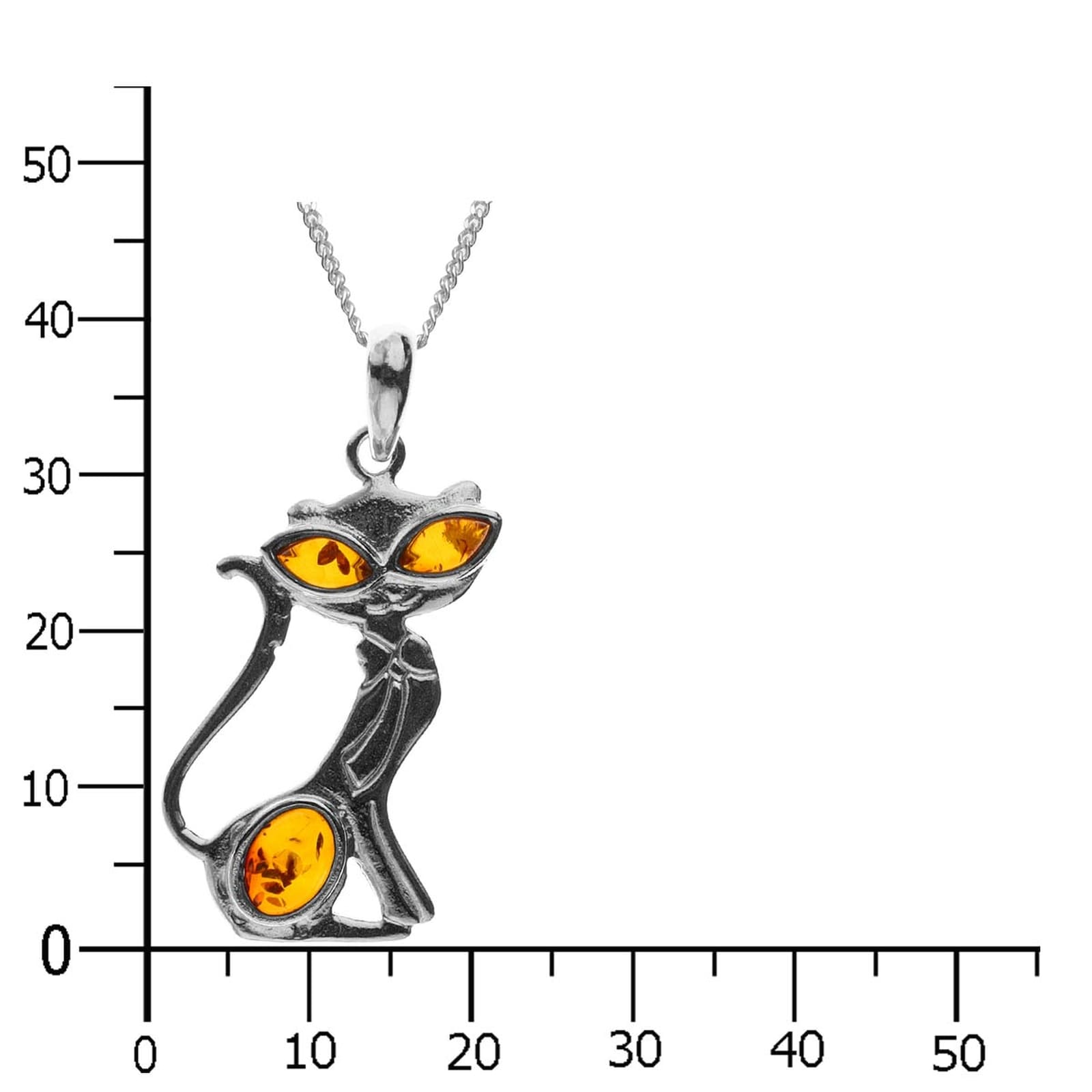 OSTSEE-SCHMUCK Kette mit Anhänger »- Katze - Silber 925/000 - Bernstein«