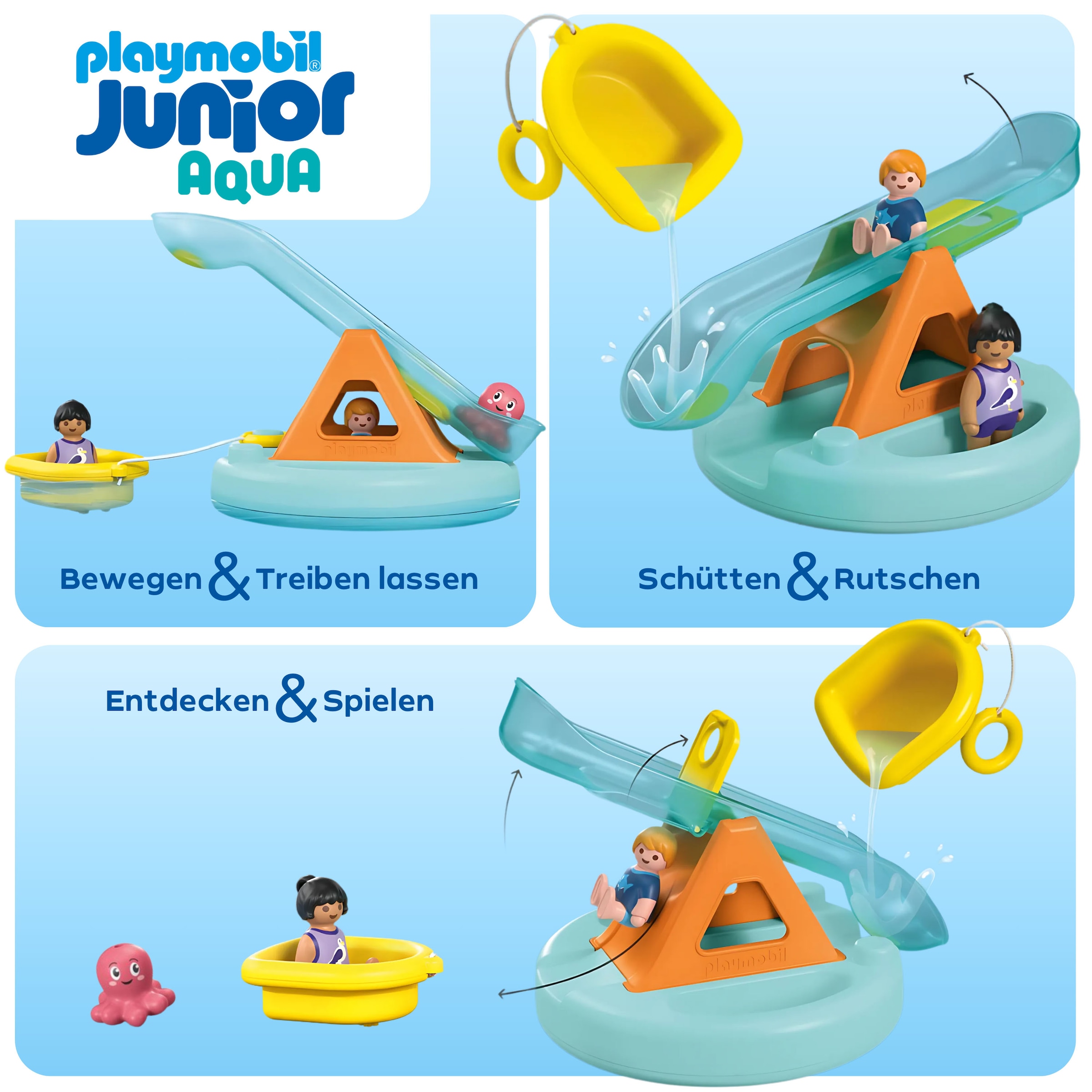 Playmobil® Konstruktions-Spielset »Badeinsel mit Wasserrutsche (71687), JUNIOR«, (8 St.), Made in Europe