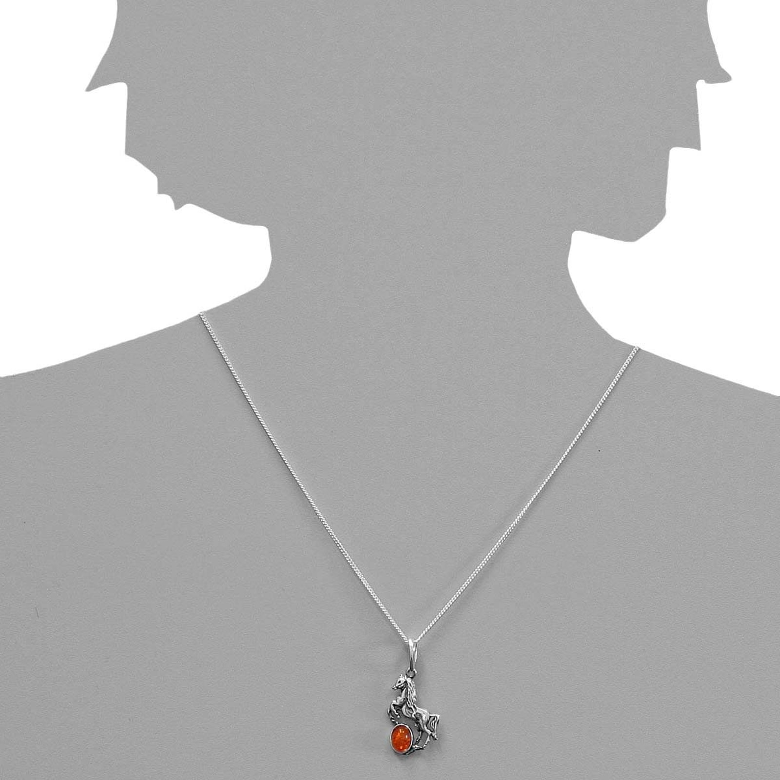 OSTSEE-SCHMUCK Kettenanhänger »- Pferd - Silber 925/000 - Bernstein«