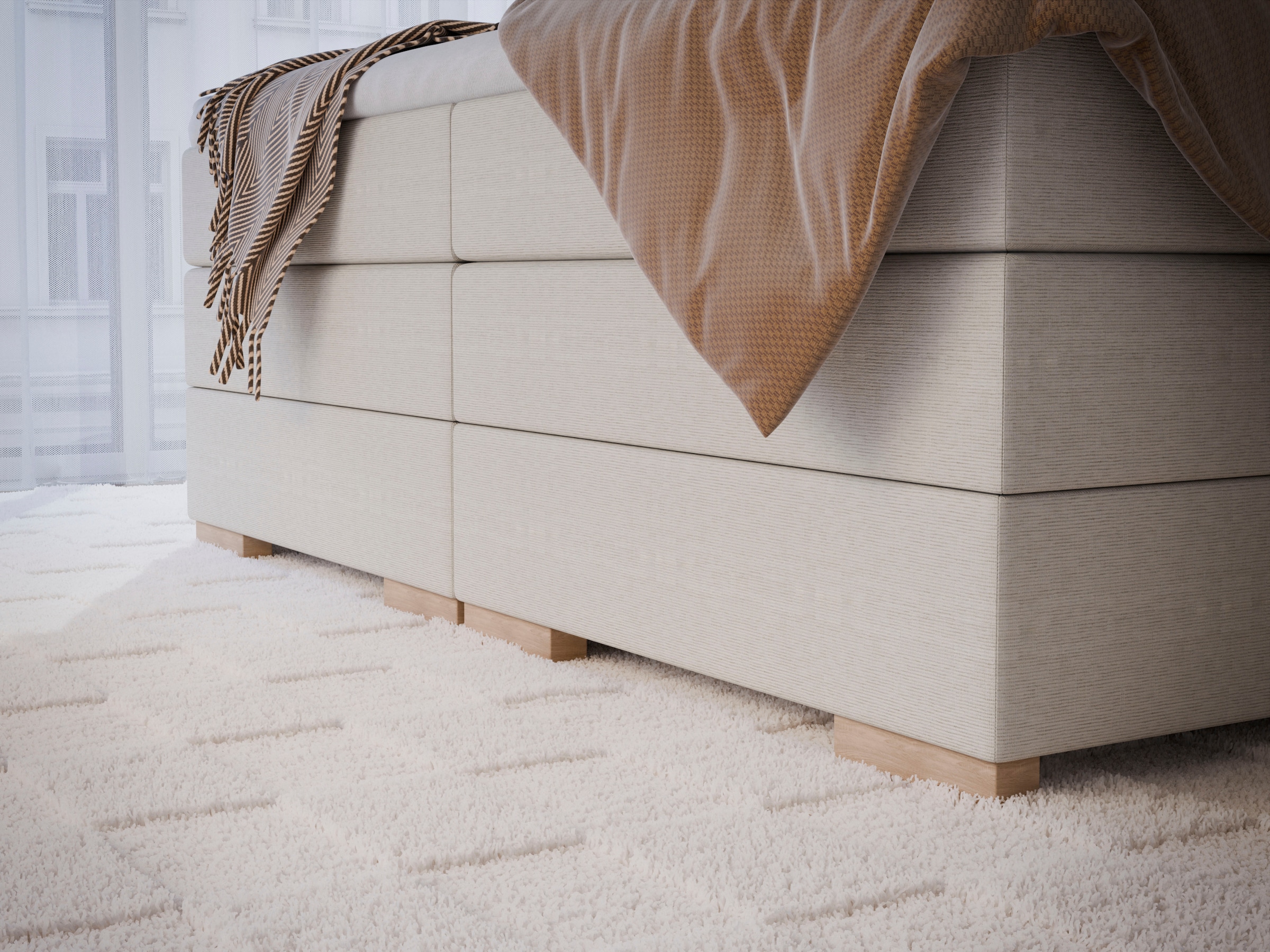 FORTE Boxspringbett »Pillows mit Bettkasten, erhältlich in den Breiten 140, 160 & 180cm« in verschiedenen Farben erhältlich