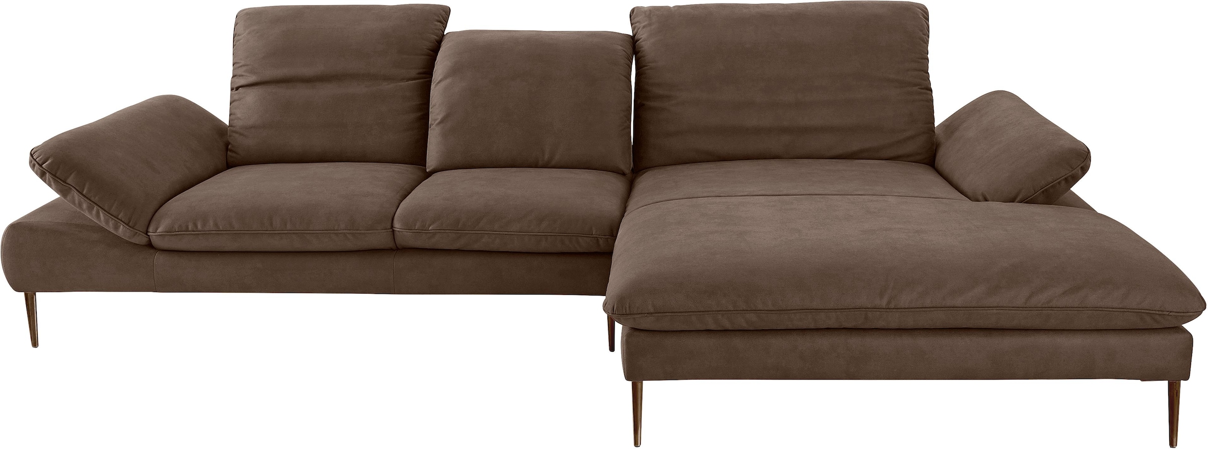 W.SCHILLIG Ecksofa »enjoy&MORE, Designsofa, bequem, elegant und zeitlos, L-Form«, Sitztiefenverstellung, Füße bronze pulverbeschichtet, Breite 340 cm