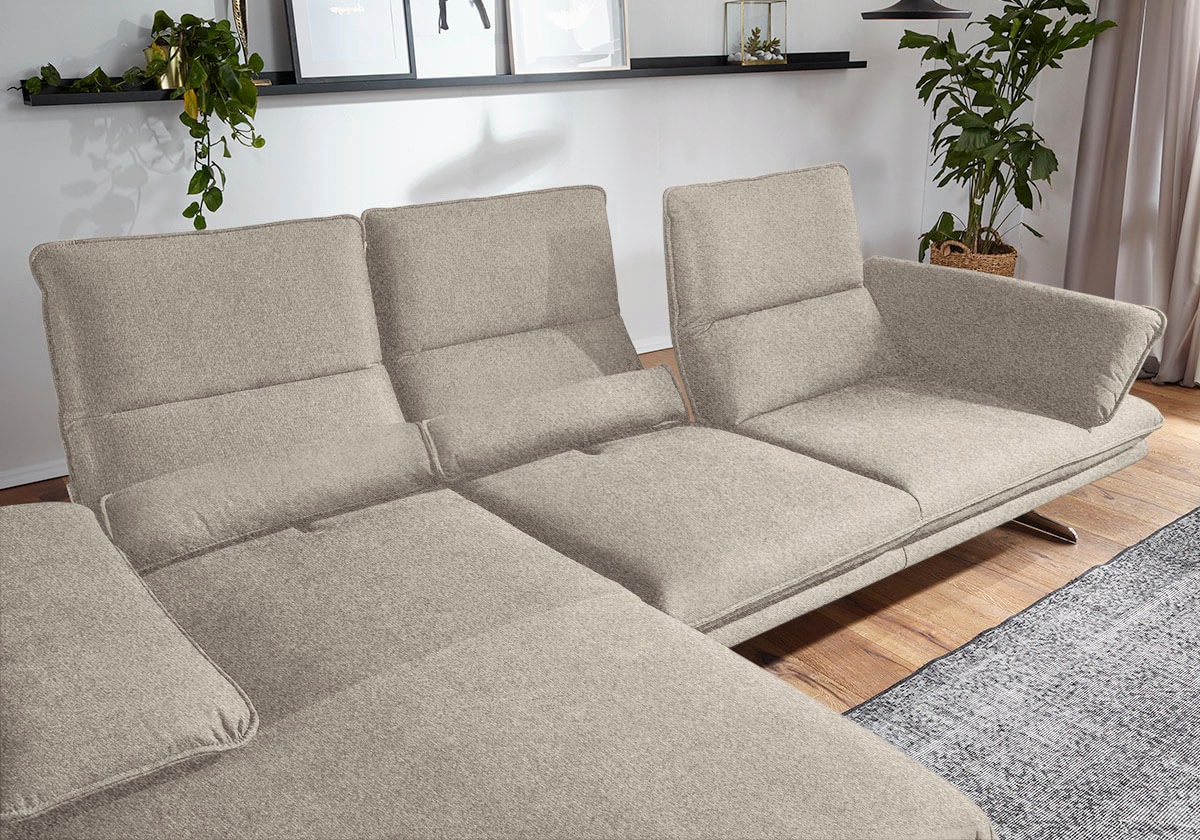 W.SCHILLIG Ecksofa »broadway, Designsofa mit tollem Sitzkomfort, L-Form« Sitztiefenverstellung, Kopfteil- & Seitenteilverstellung, Breite 291cm