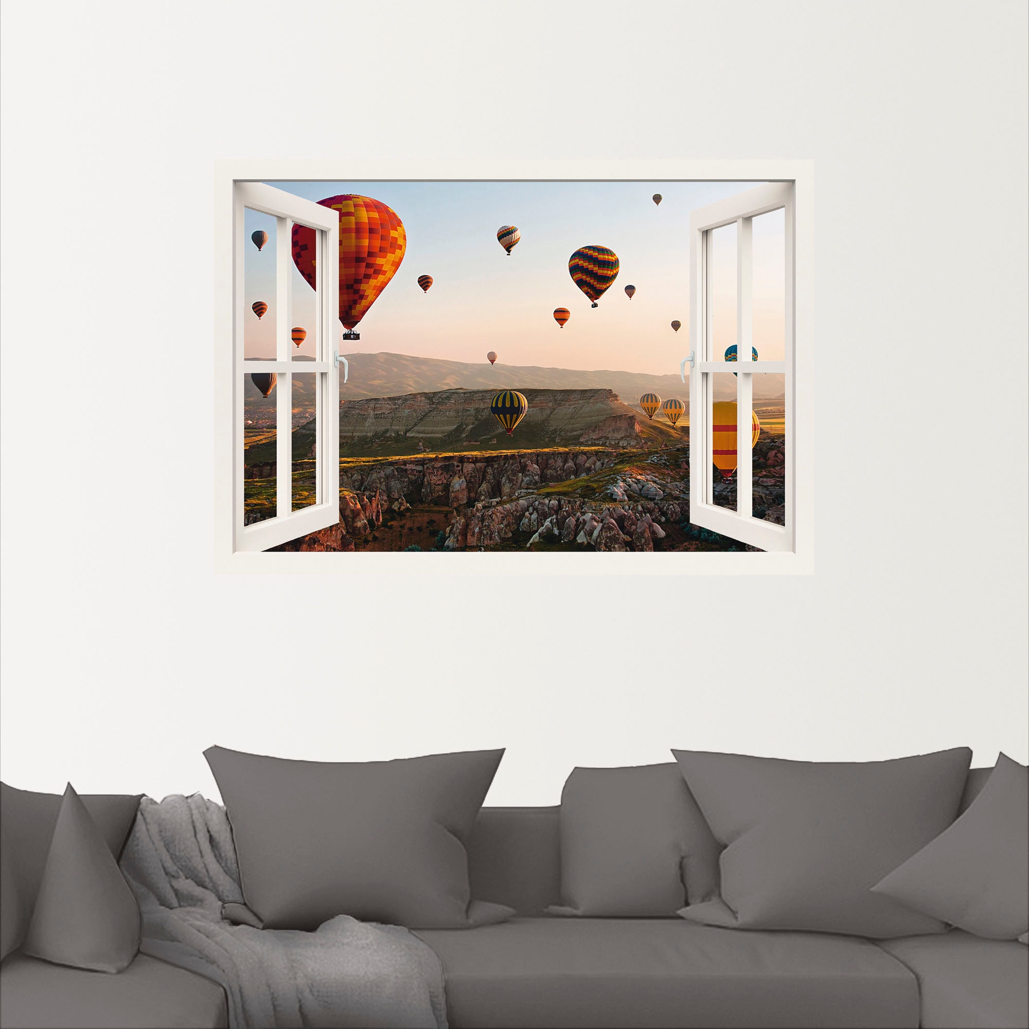 Artland Wandbild »Fensterblick Kappadokien Ballonfahrt«, Ballonfahren, (1 St.), als Poster, Wandaufkleber in verschied. Größen