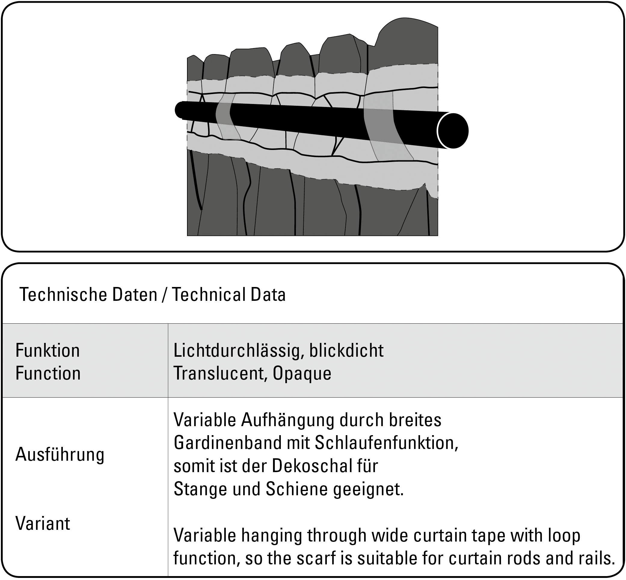 Sehlbach Gardine »Schal Dolly-Voile Ranke« Schlaufen 1 Stk. tlg. mit Gardinenband und verdeckten Schlaufen