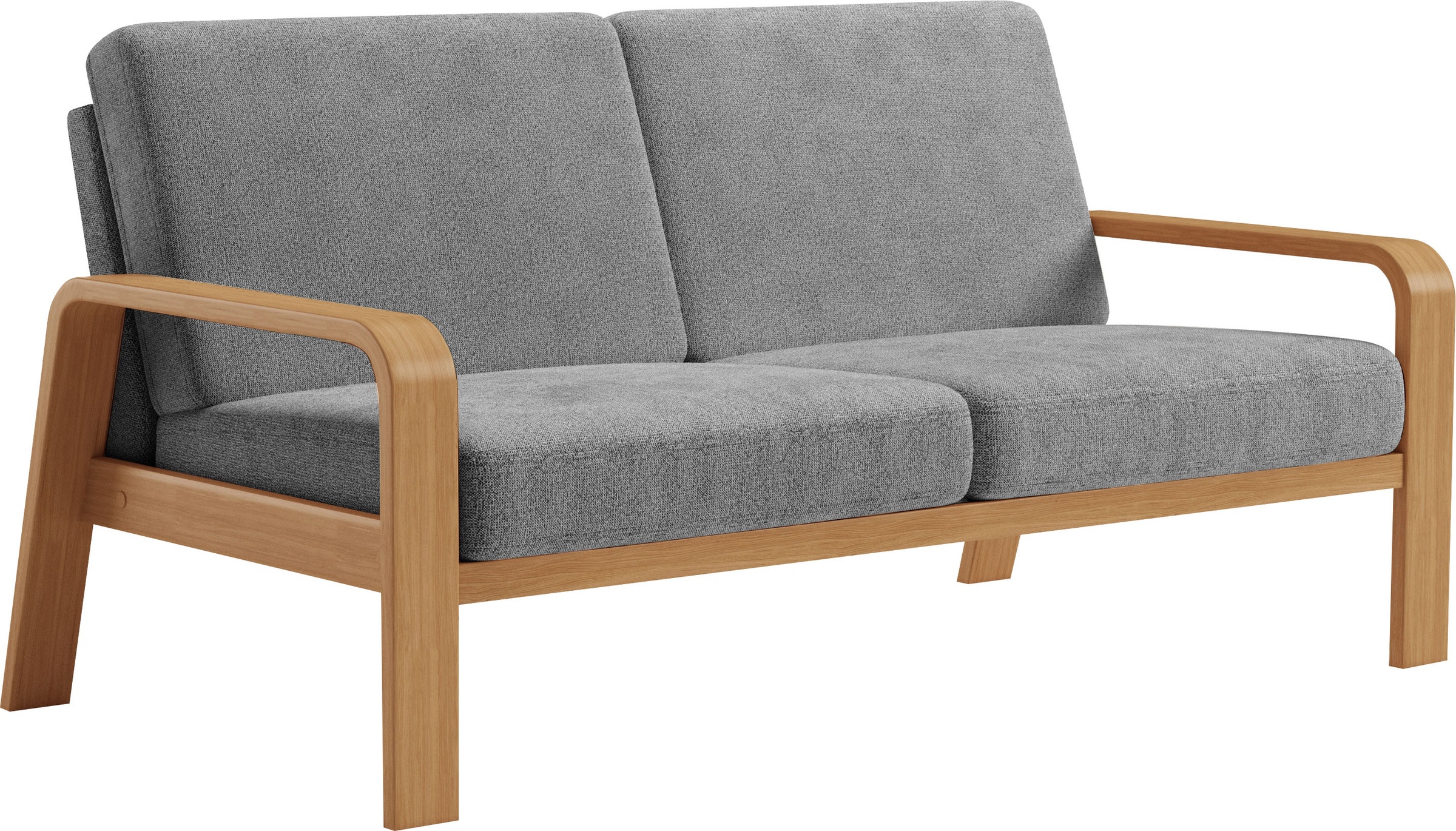 sit&more 2,5-Sitzer »Kolding«, Armlehnen aus eichefarbigem Buchenholz, verschiedene Bezüge und Farben