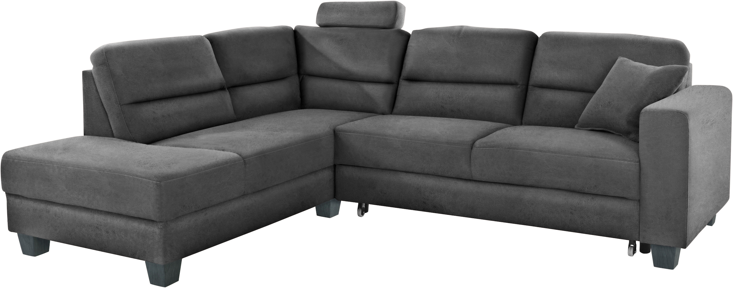 TRENDMANUFAKTUR Ecksofa »Chamber, zeitlos & elegant, bequem, L-Form«, inklusive einer Kopfstütze, wahlweise Schlaffunktion, B/T 203/245cm