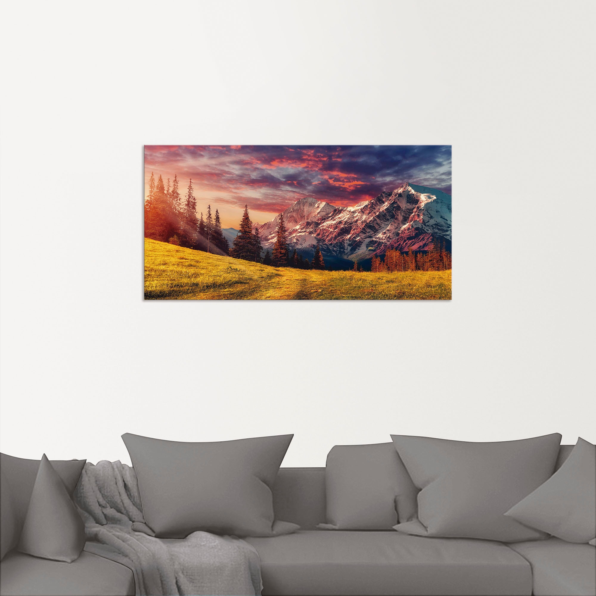 Artland Wandbild »Alpines Hochland«, Berge & Alpenbilder, (1 St.), als Alubild, Outdoorbild, Leinwandbild in verschied. Größen