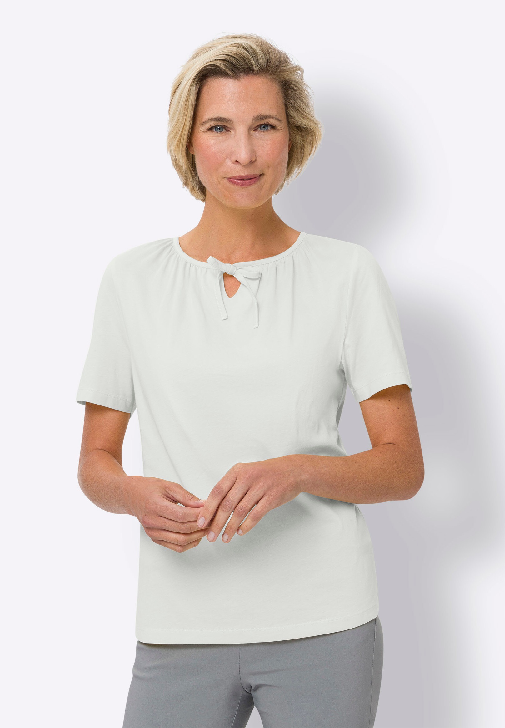 Sieh an! T-Shirt »Kurzarm-Shirt T-Shirt mit Raffungen«