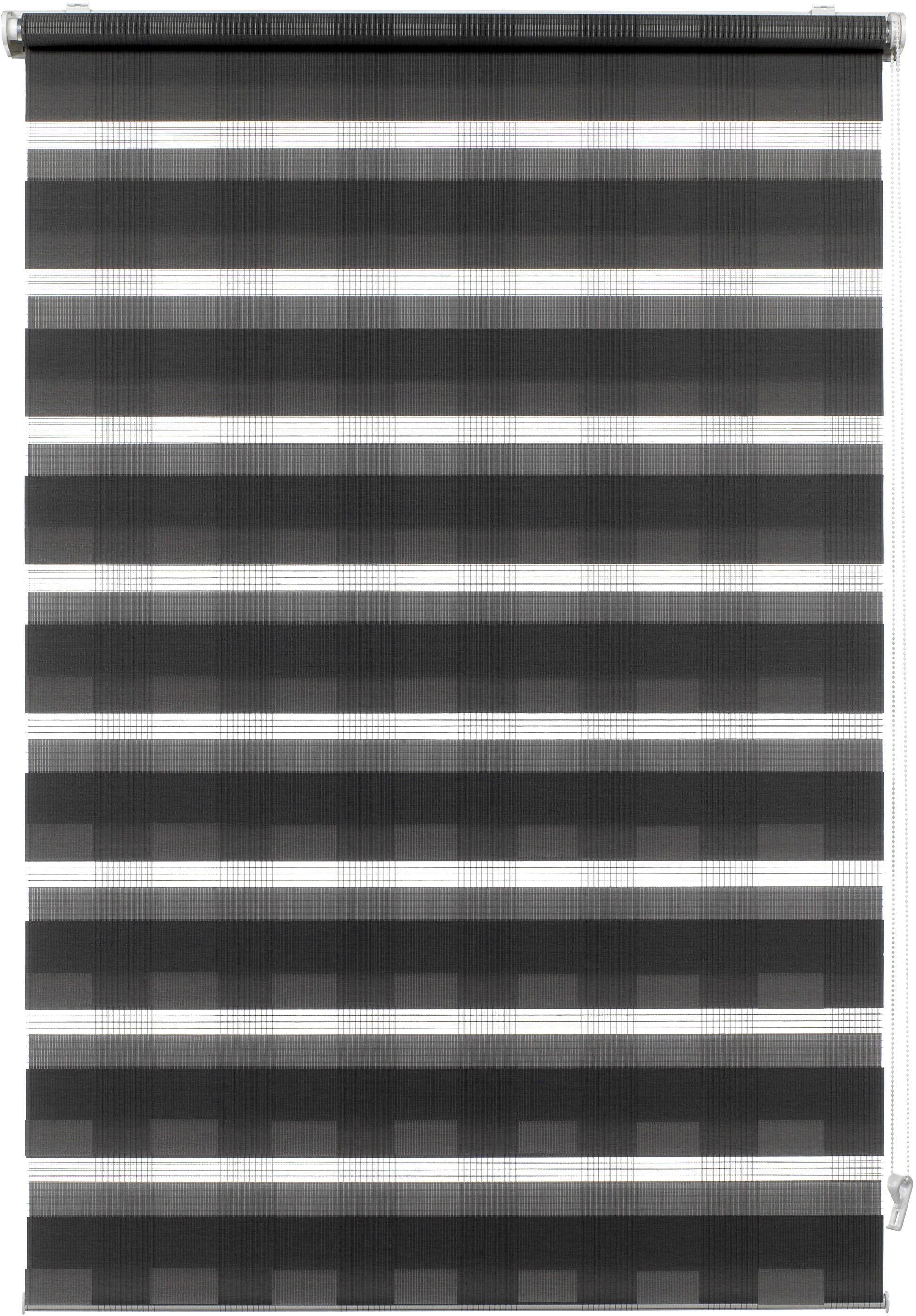 Gardinia Doppelrollo »EASYFIX Duo Rollo Karo« Lichtschutz Sichtschutz mit Bohren/ohne Bohren freihängend segmentweise gewebter Stoff in grau