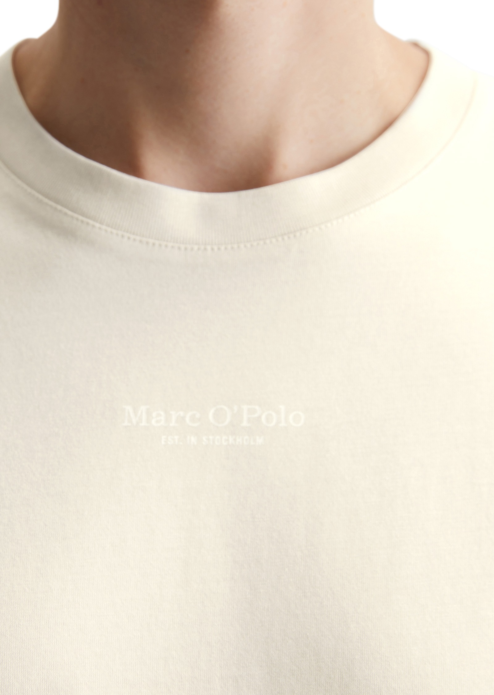 Marc O'Polo T-Shirt, ein kleines, dezentes Logo in Kontrastfarbe ziert die Brust
