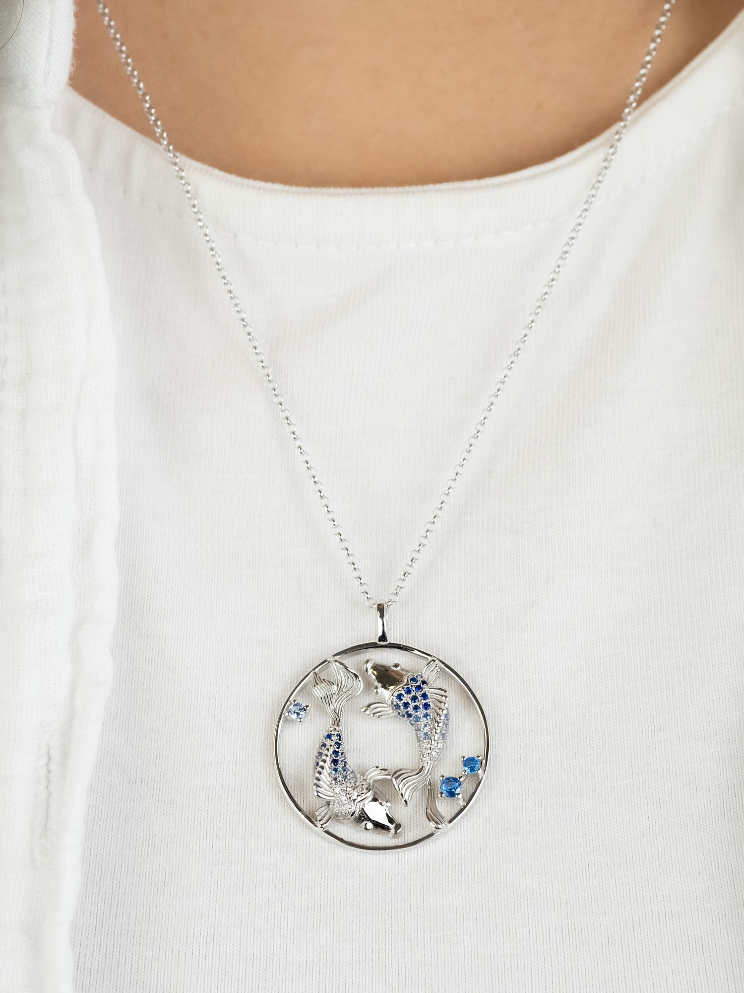 Engelsrufer Kette mit Anhänger »Yin Yang Fisch« Made in Germany - mit Zirkonia (synth.)