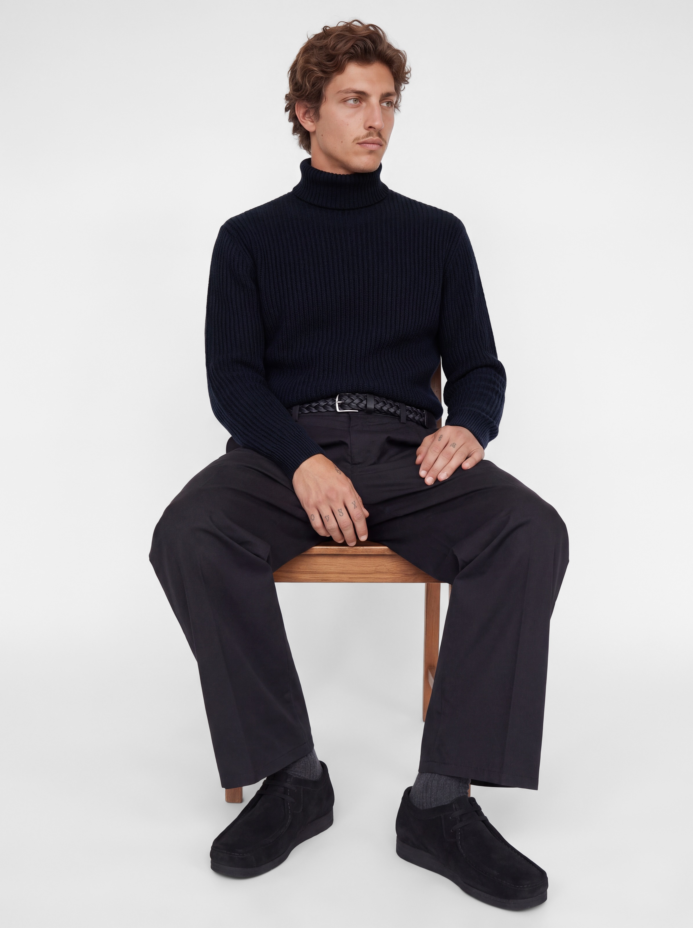 Jack & Jones Rollkragenpullover »JJSAGE KNIT ROLL NECK« Materialmix, locker geschnitten