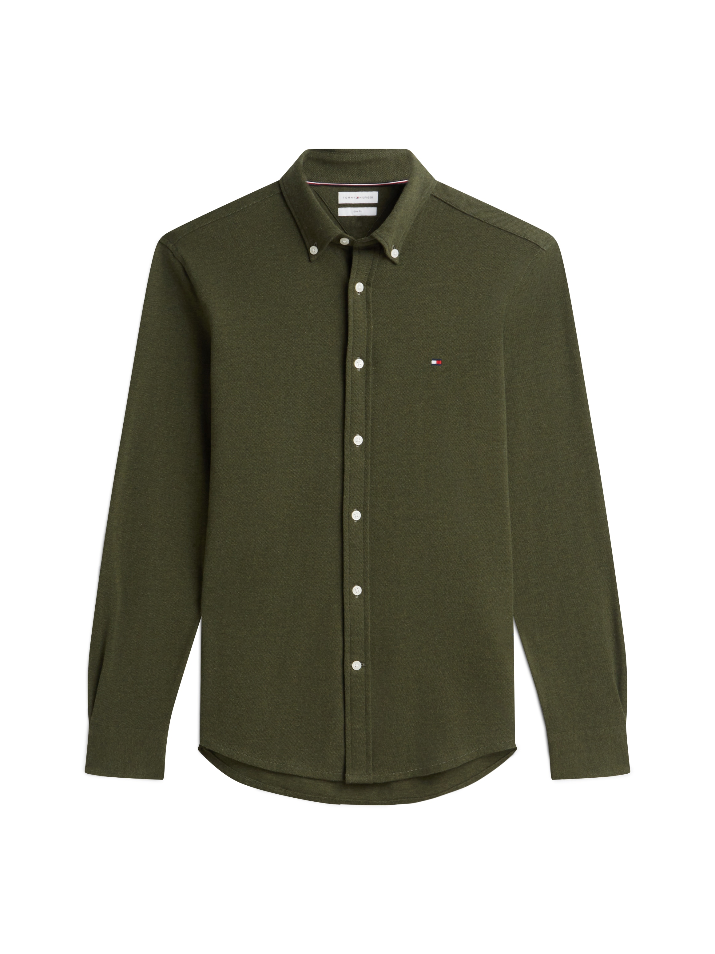 Tommy Hilfiger Langarmhemd »KNITTED SHIRT« Button-down-Kragen, Slim Fit, Jersey-Qualität