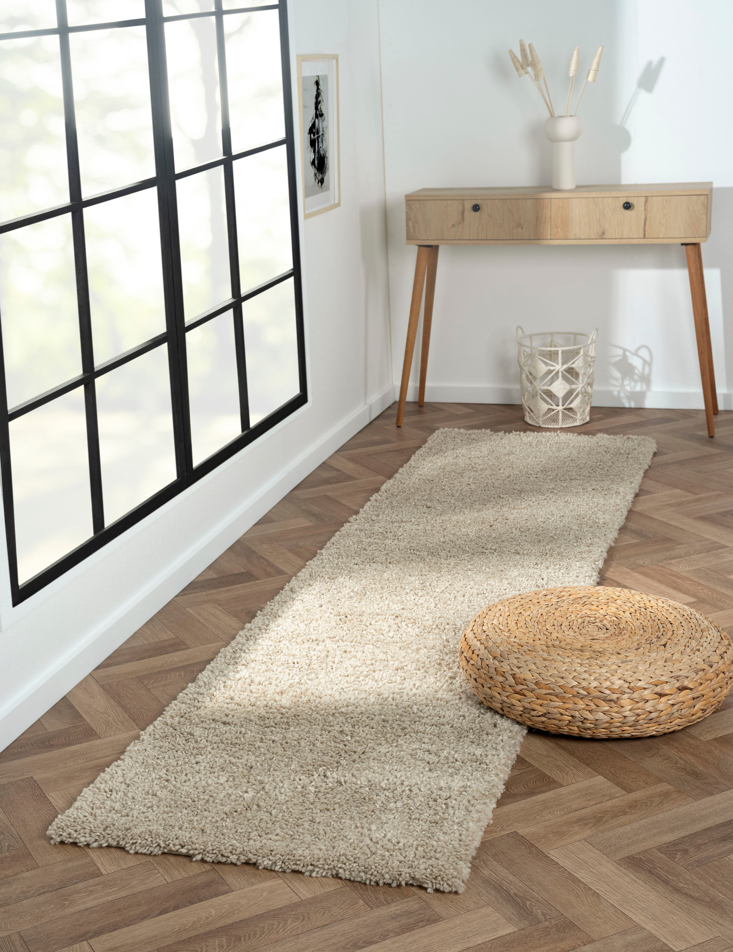 Myflair Möbel & Accessoires Hochflor-Läufer »My Shaggy«, rechteckig, 37 mm Höhe, Shaggy, Uni Farben, leicht glänzend, Microfaser, extra flauschig