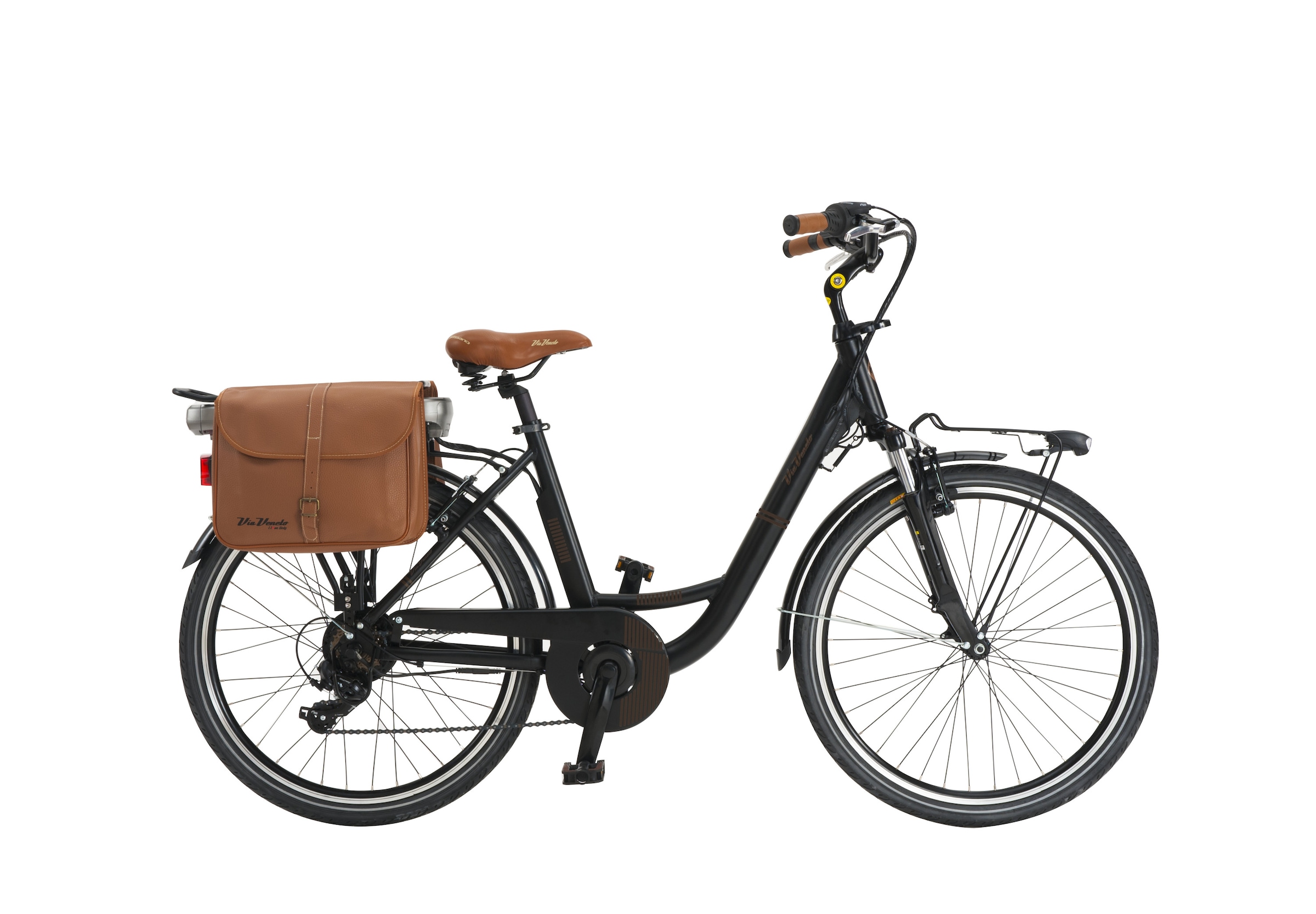 E-Bike »Elektro-Citybike MONOTUBO CLASSIC Lady 26 Zoll, NERO POLV.CAFFE«