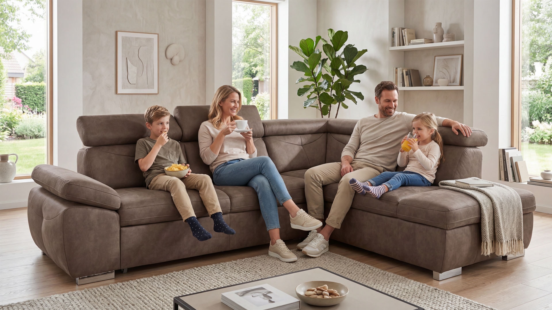 exxpo - sofa fashion Ecksofa »Spring, super bequem und komfortabel mit Armteil- und Kopfteilfunktion« aus Luxus-Microfaser +Simply Clean - für besonders einfache Reinigung!