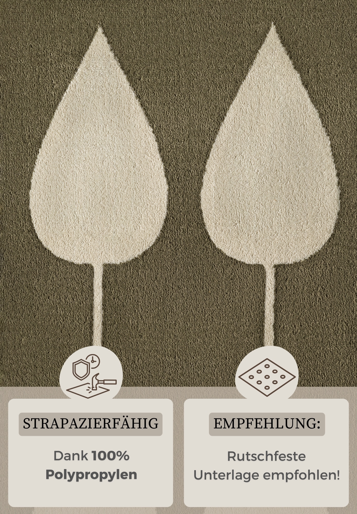 HANSE Home Kinderteppich »Lovely Leaves«, rechteckig, 8 mm Höhe, Spielteppich, fest, Kinderzimmer, Kurzflor, Spielunterlage